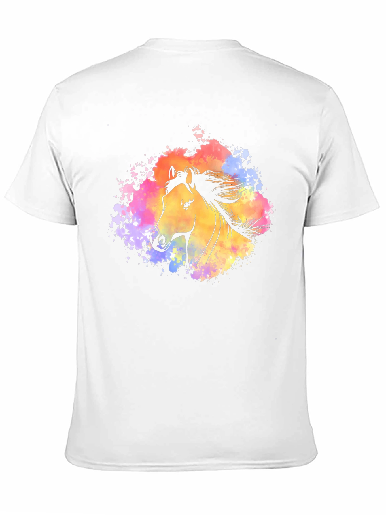 Black Watercolor Horse Graphic T-Shirt - Stylish Black Tee view 11