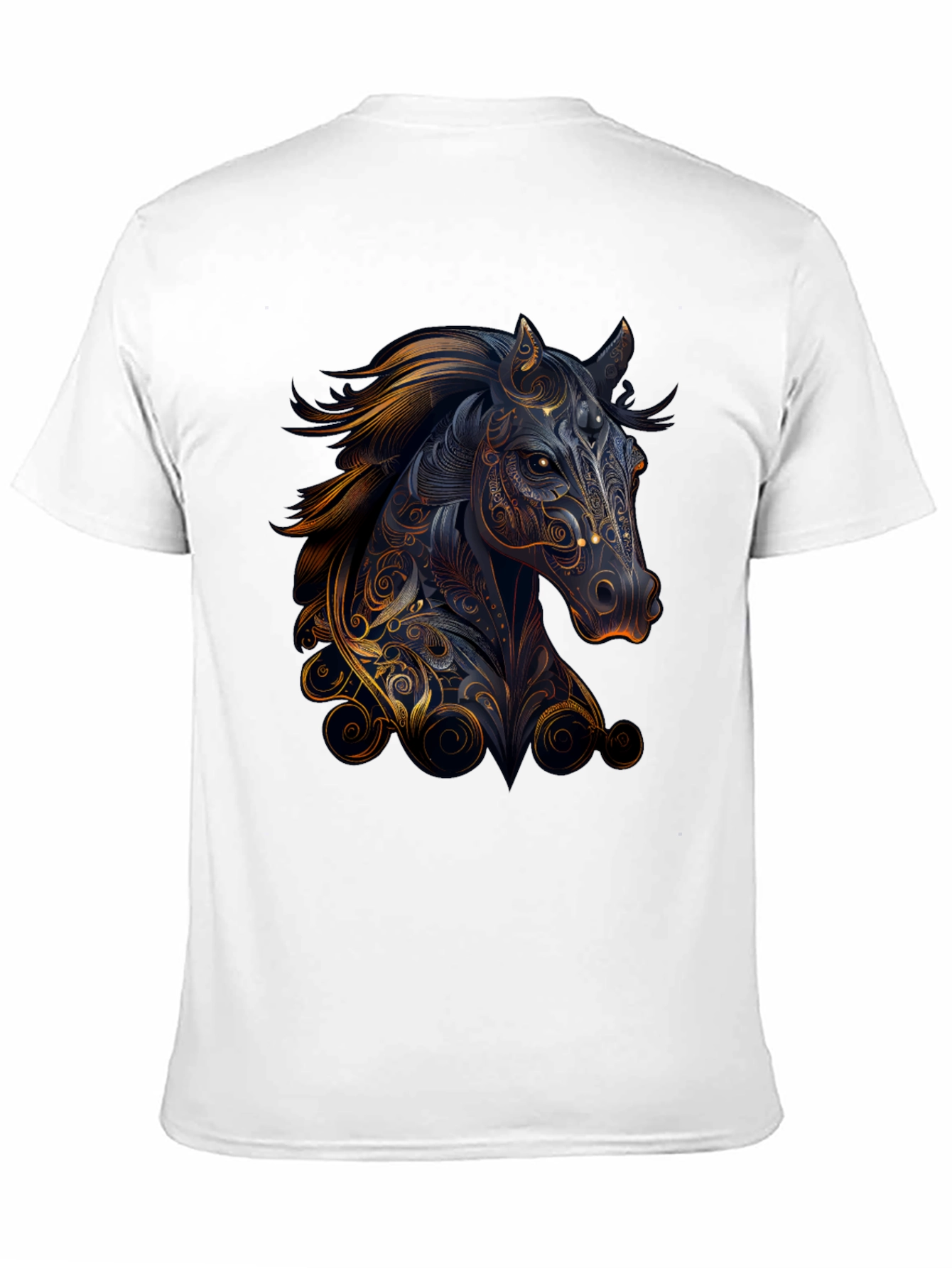 Black Horse Graphic Print Black T-Shirt view 11