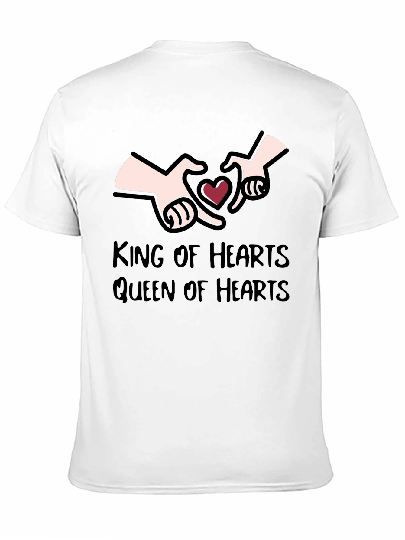 Black King & Queen of Hearts Graphic T-Shirt view 11