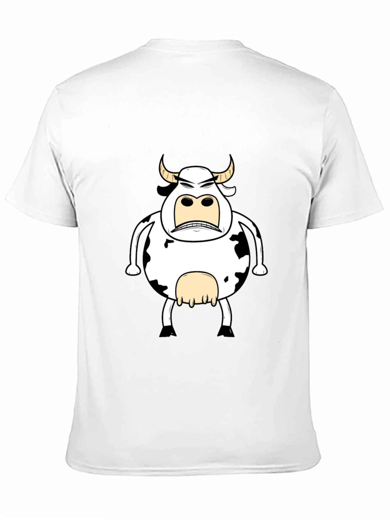 Black Funny Angry Cow Graphic T-Shirt - Black Cotton Tee view 11