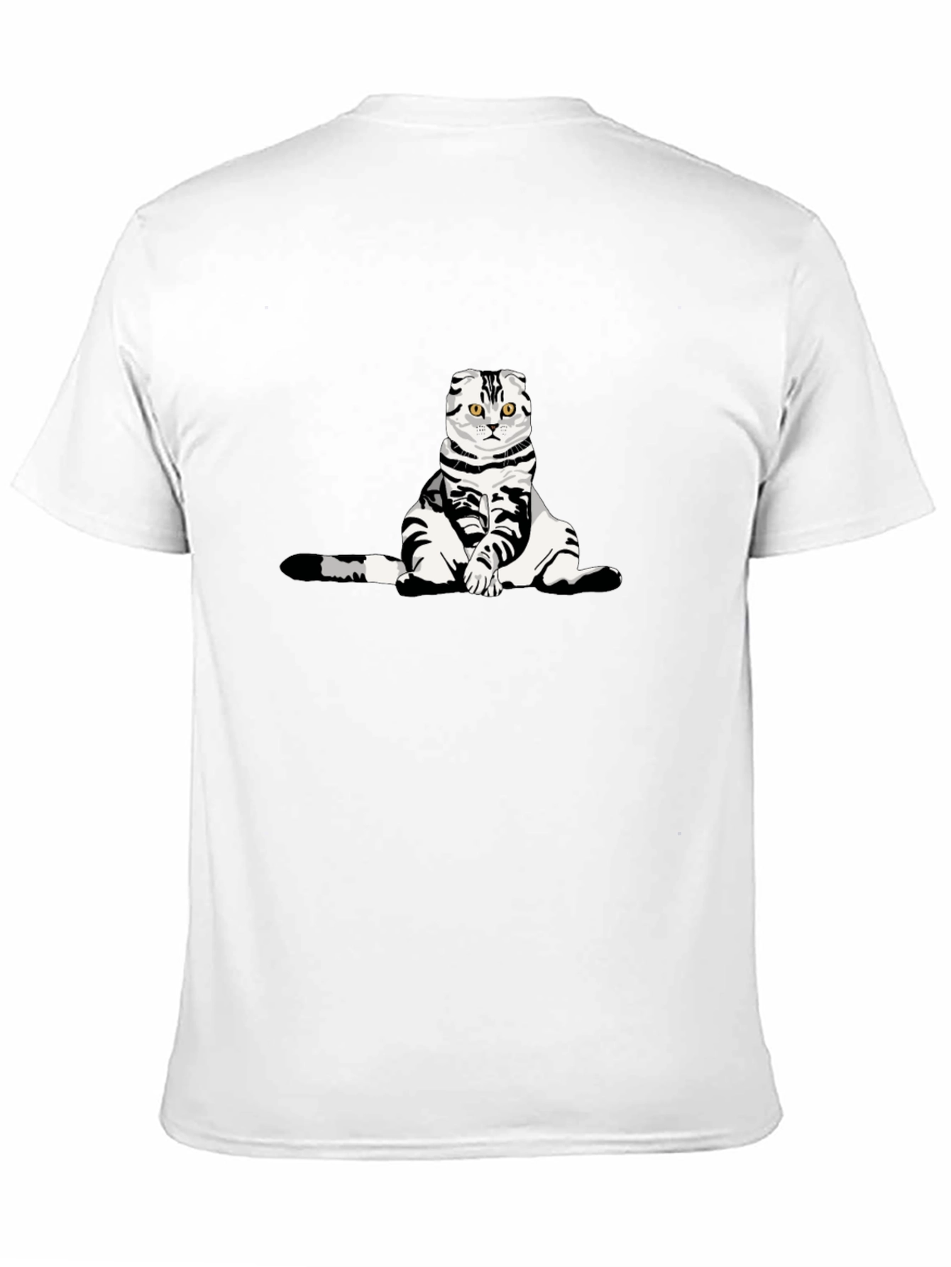 Black Cat Graphic Tee - Quirky Black Cotton T-Shirt view 11