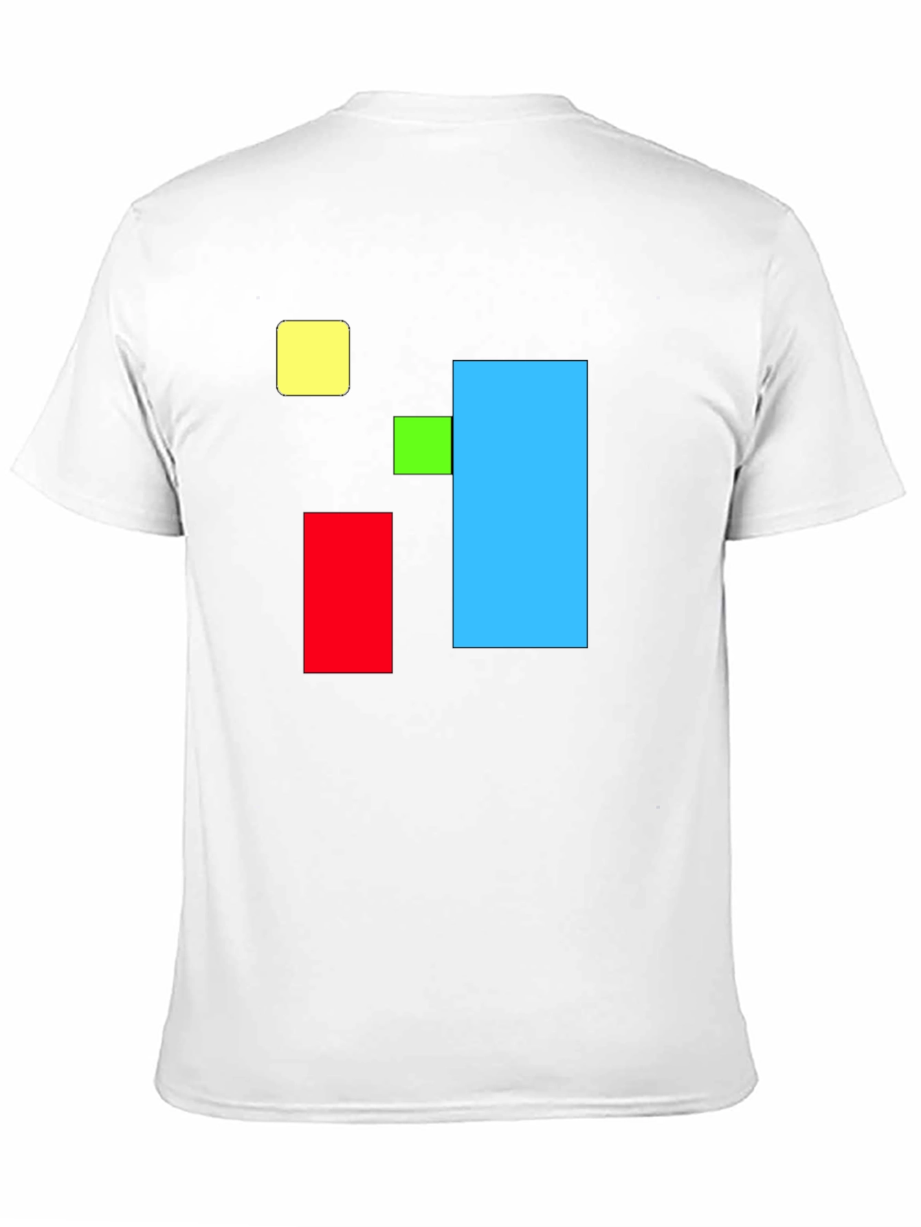 Black Abstract Geometric Square T-Shirt - Bold Colors view 11