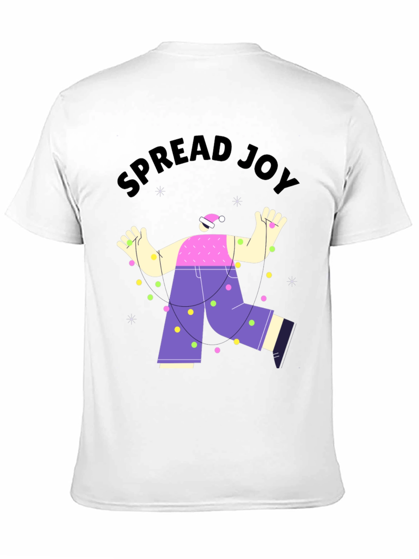 Black Spread Joy Holiday T-Shirt - Unisex Christmas Tee view 11