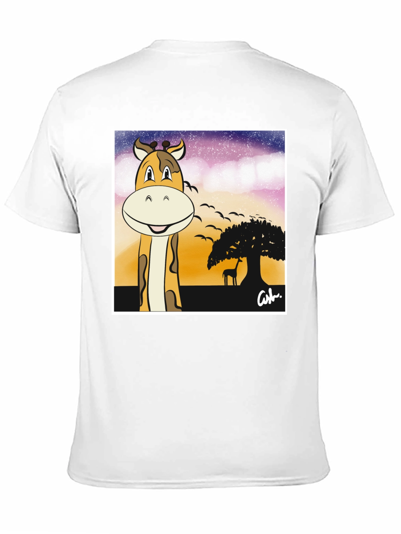 Black Giraffe Safari T-Shirt - Cartoon Design view 11