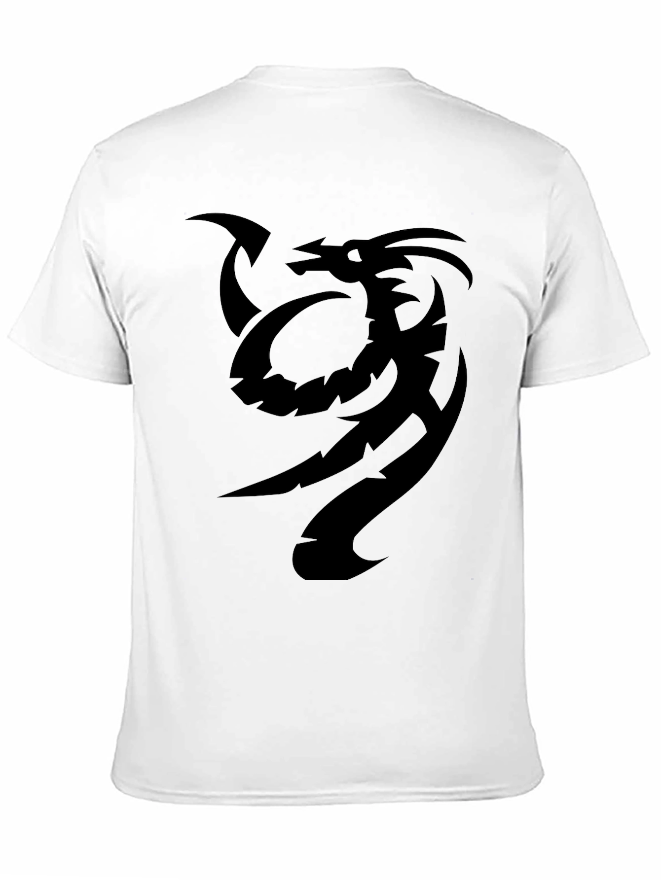 Black Tribal Dragon Graphic Black T-Shirt view 11