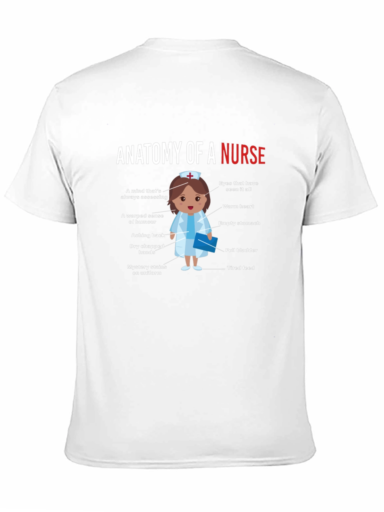 Black Anatomy of a Nurse Funny Graphic Tee view 11