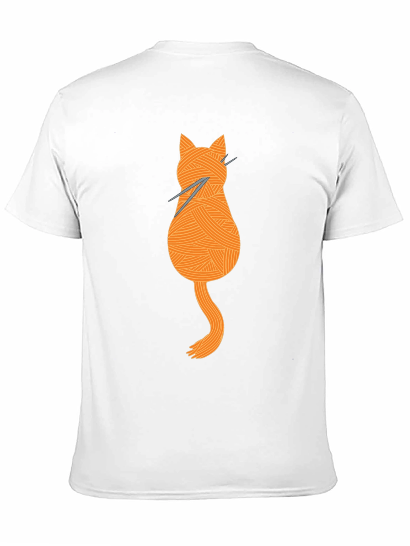 Black Knitting Cat Tee - Yarn Lover's Graphic T-Shirt view 11