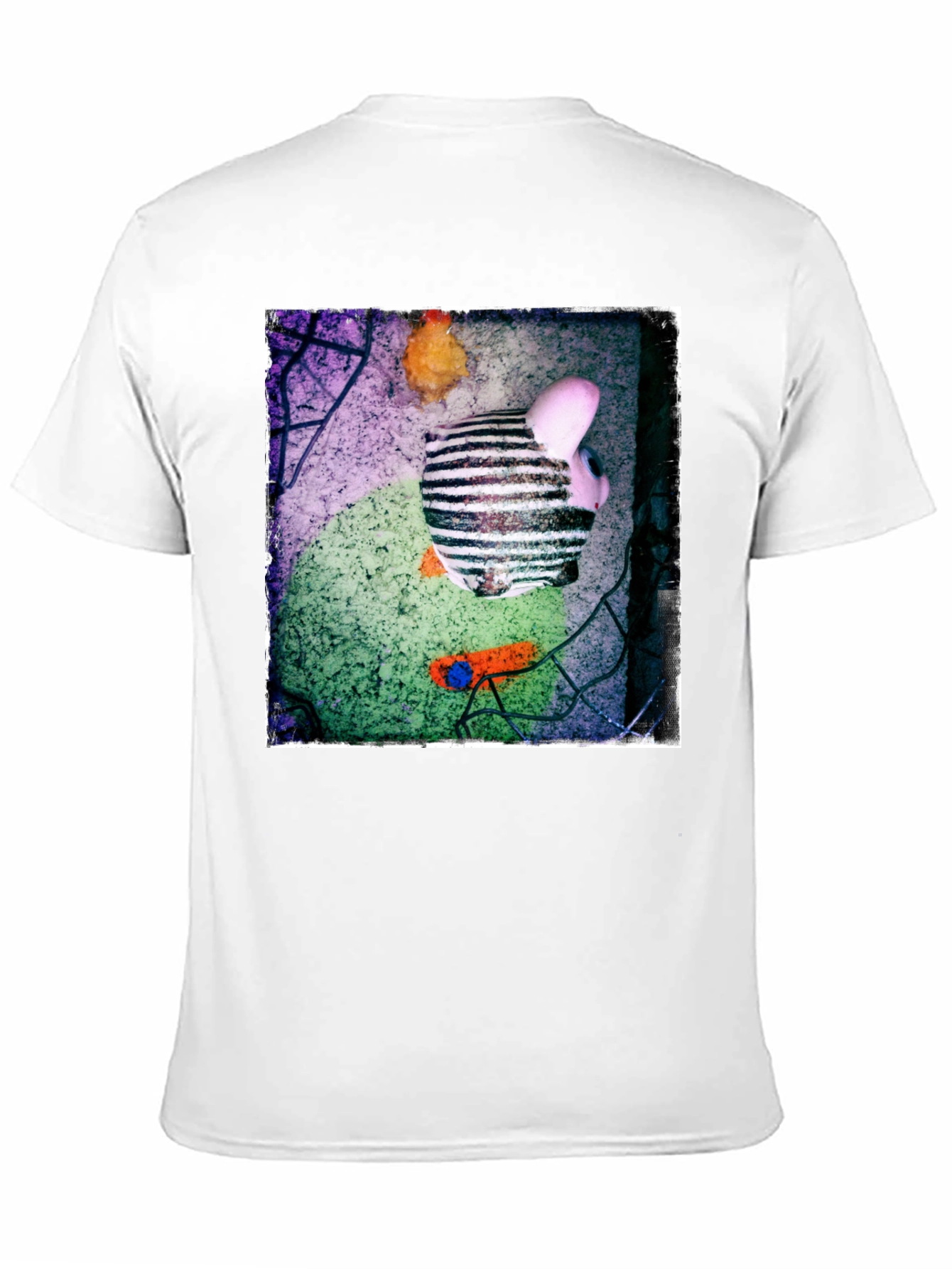 Black Abstract Piggy Bank Graphic Tee - Unique Men's T-Shirt view 11