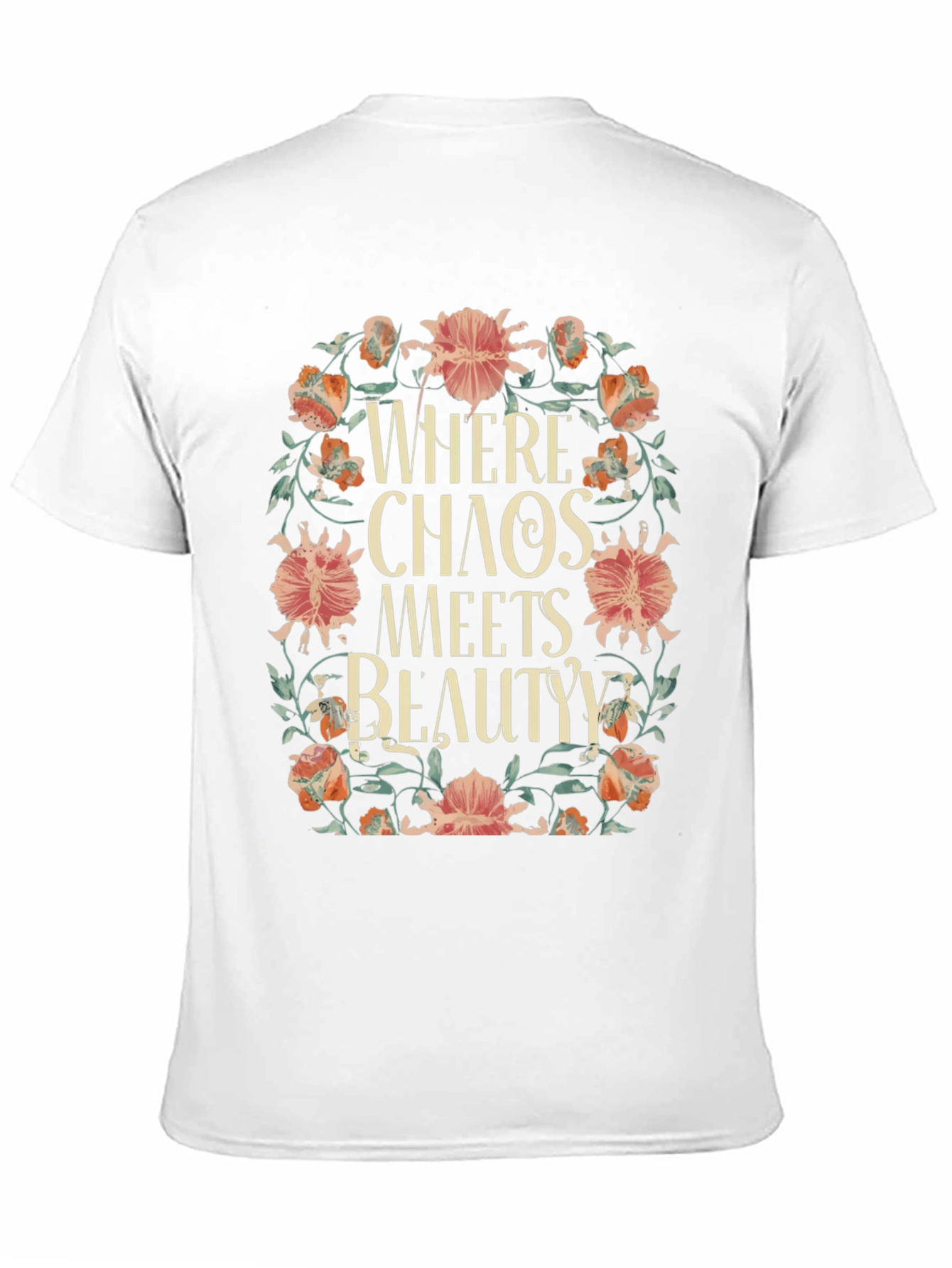 Black Floral Chaos Meets Beauty Graphic Tee view 11