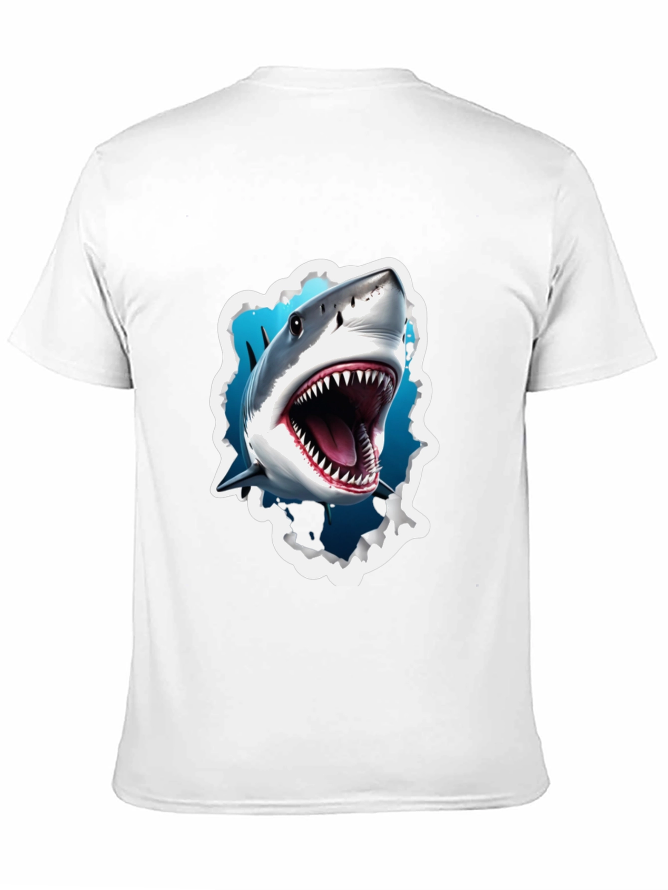 Black Shark Attack Graphic Tee - Bold Black T-Shirt view 11