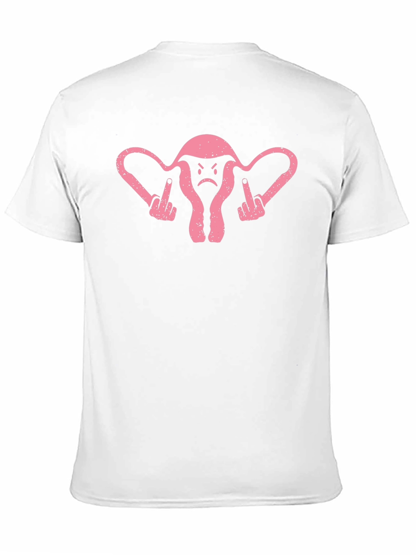 Black Flipping the Bird Uterus Graphic T-Shirt view 11
