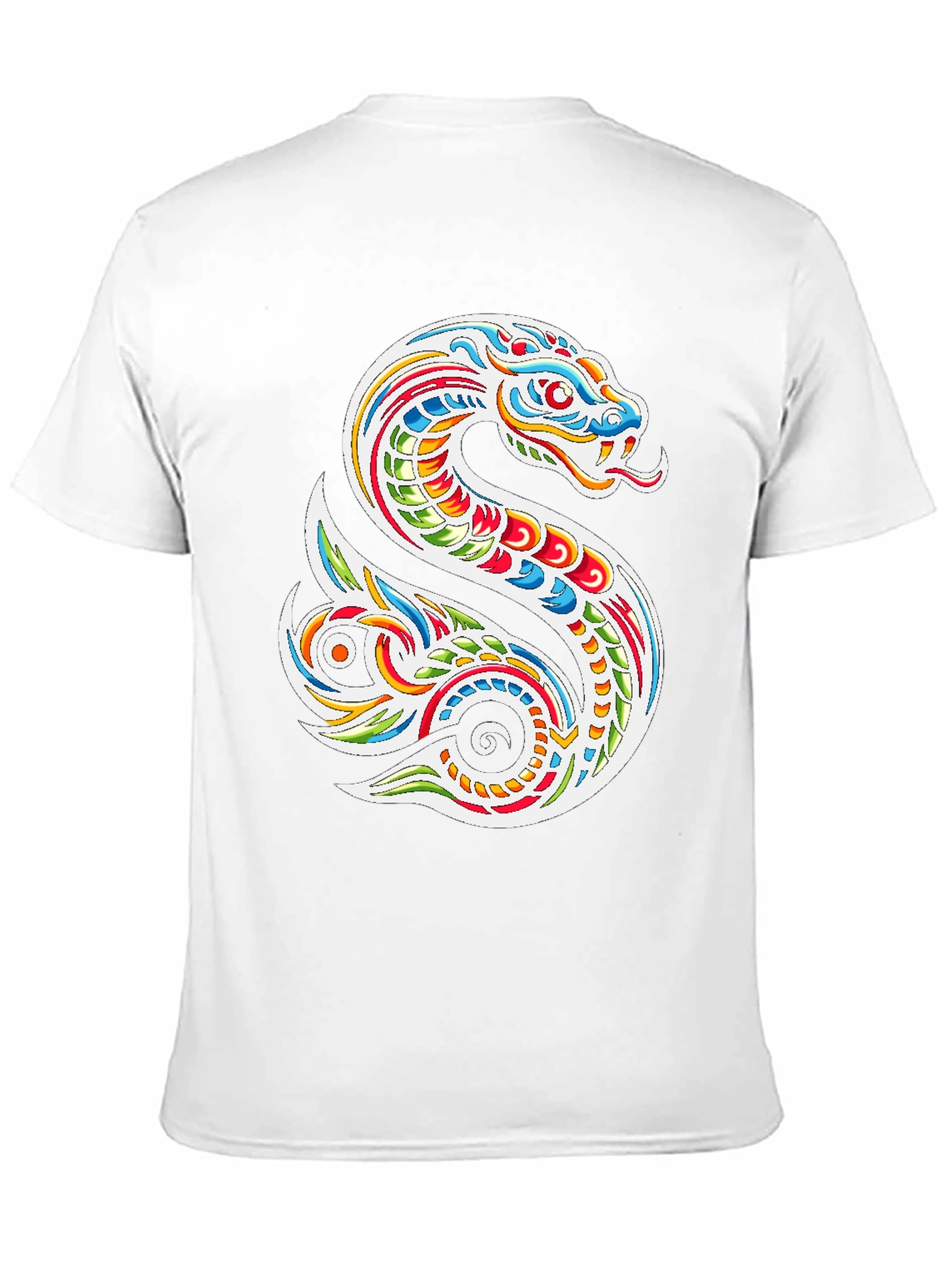 Black Vibrant Snake Graphic Tee - Men's Black T-Shirt view 11
