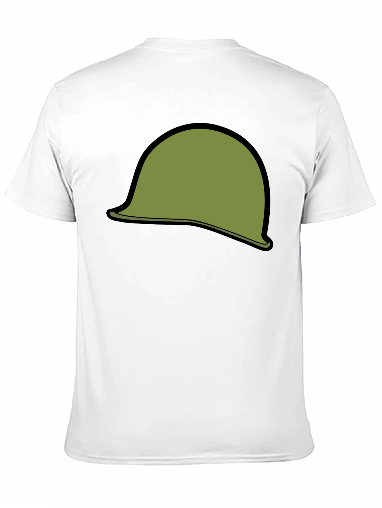 Black Retro Military Helmet Graphic Tee - Black Cotton Blend view 11