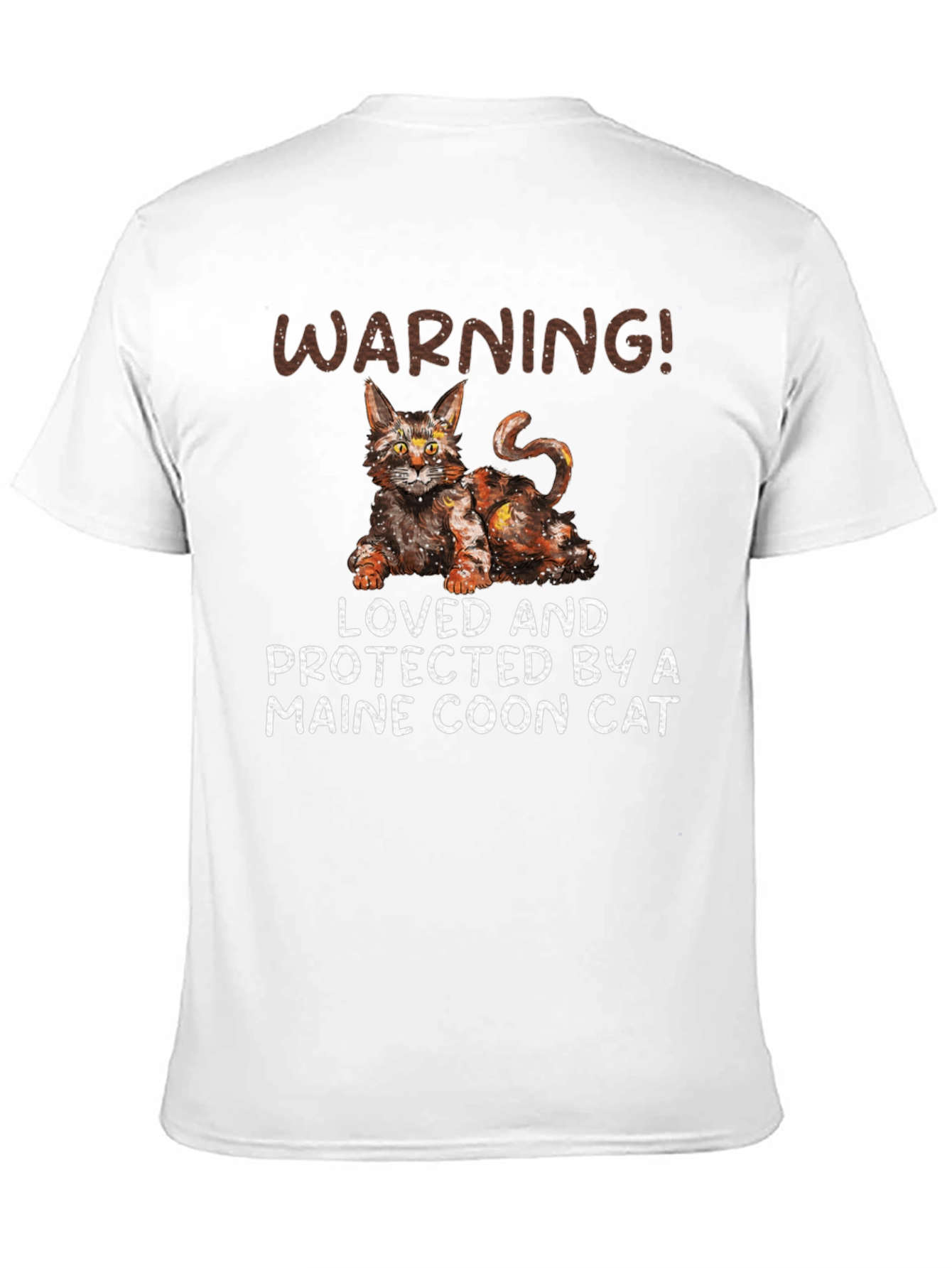 Black Maine Coon Cat T-Shirt - Warning! Loved and Protected view 11