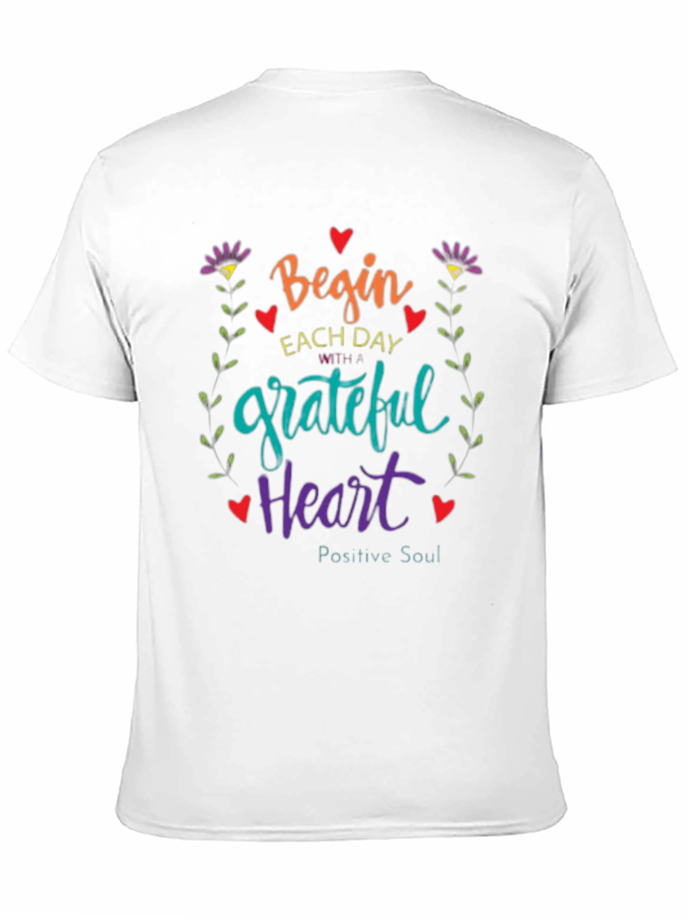Grateful Heart Graphic Tee - Positive Soul Shirt - 11