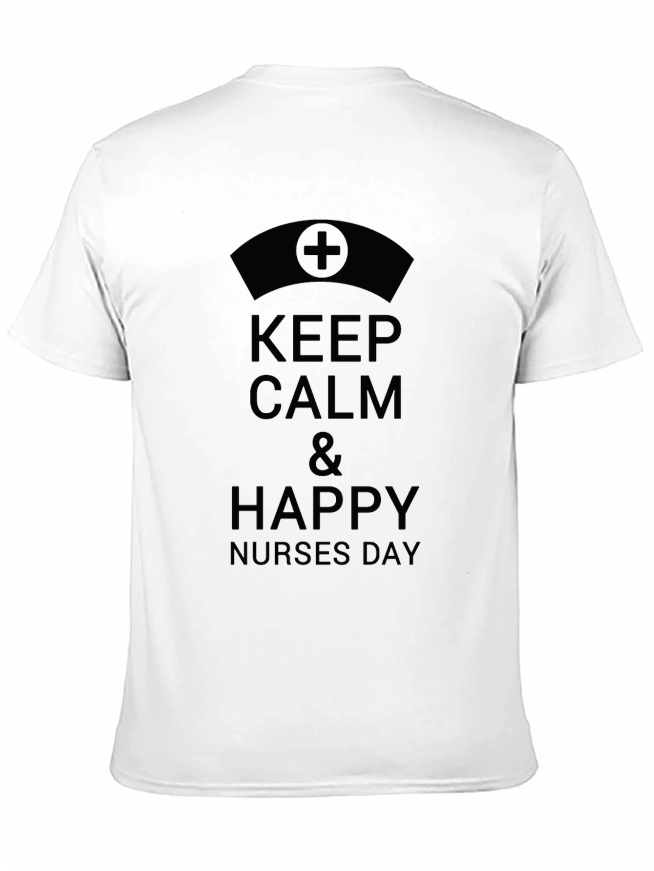 Black Keep Calm & Happy Nurses Day Black T-Shirt view 11