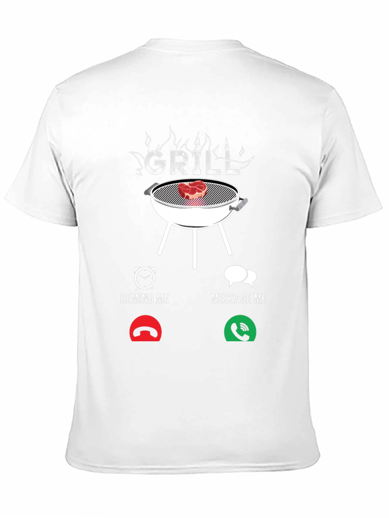 Black Grill Remind/Message Funny BBQ T-Shirt view 11