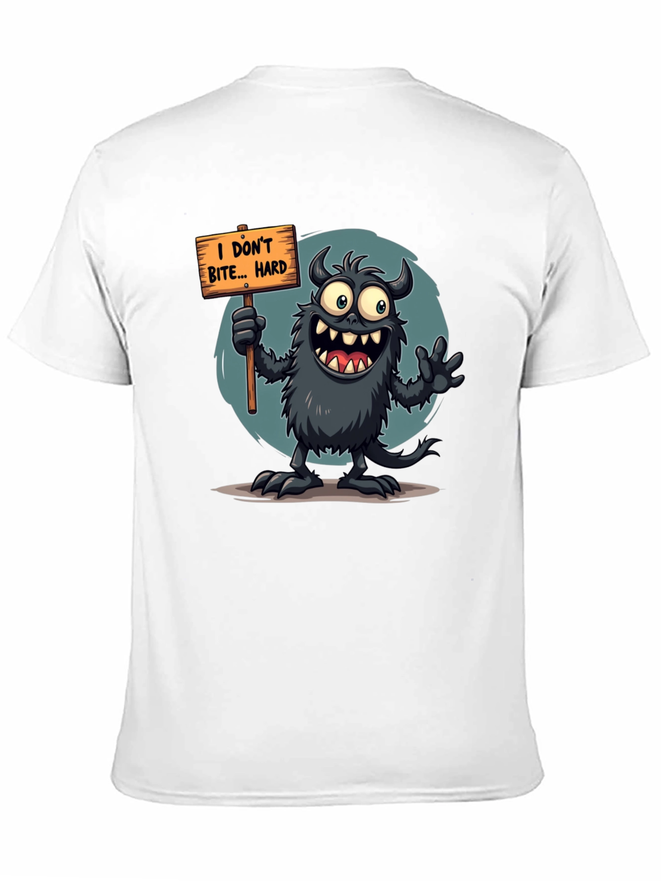 Black Funny Monster Graphic Tee - "I Don't Bite... Hard" view 11