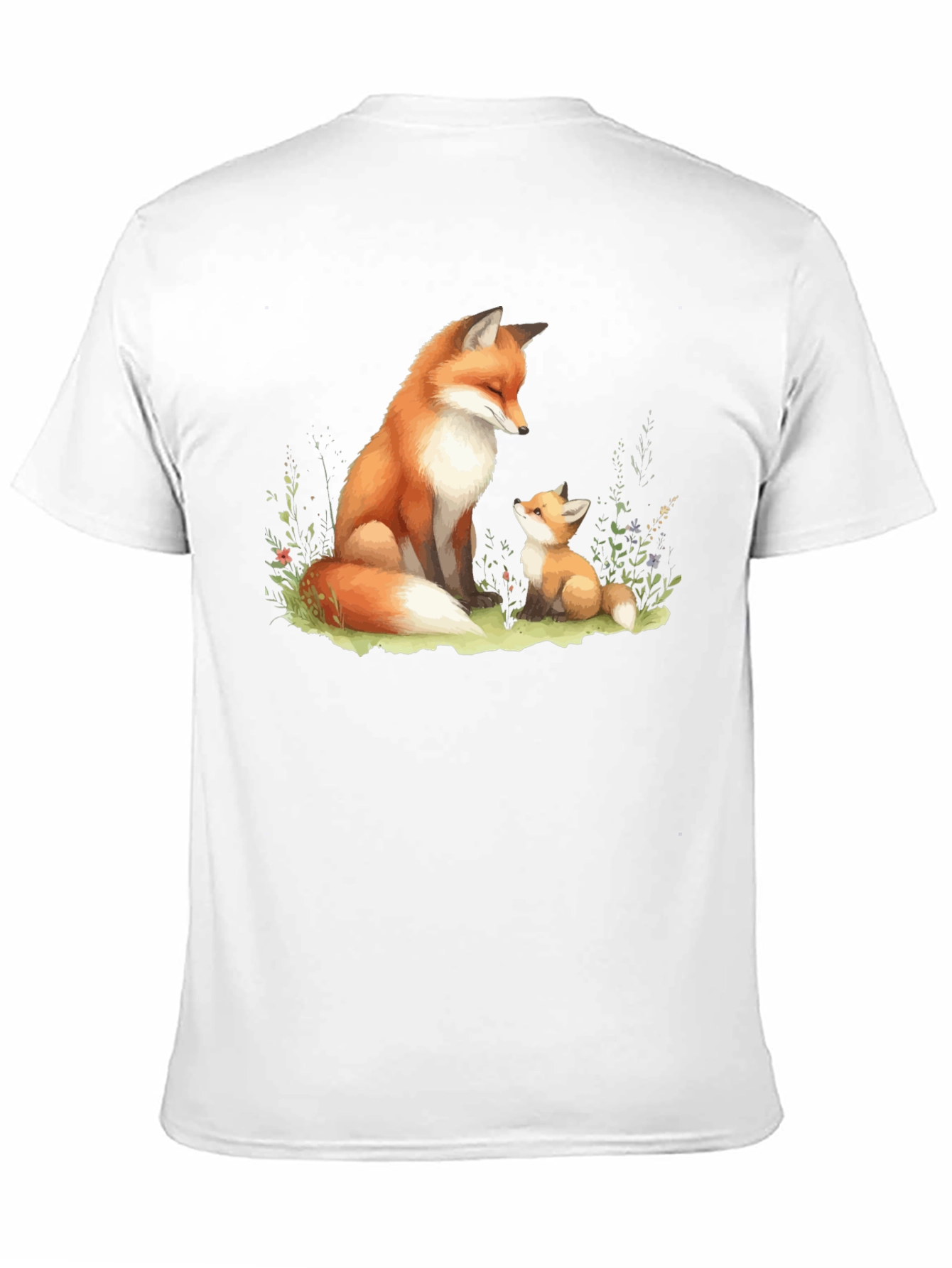 Black Fox & Cub Graphic Tee - Soft Cotton Blend Shirt view 11