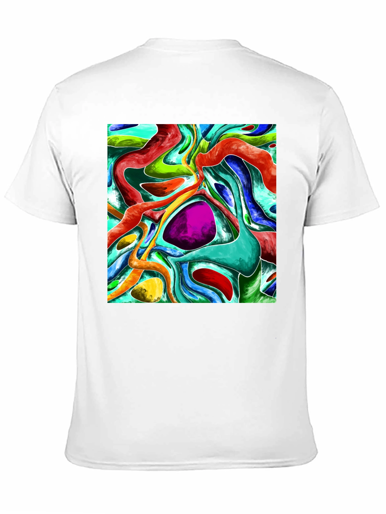 Black Abstract Fluid Art Graphic Tee - Vivid & Unique Design view 11