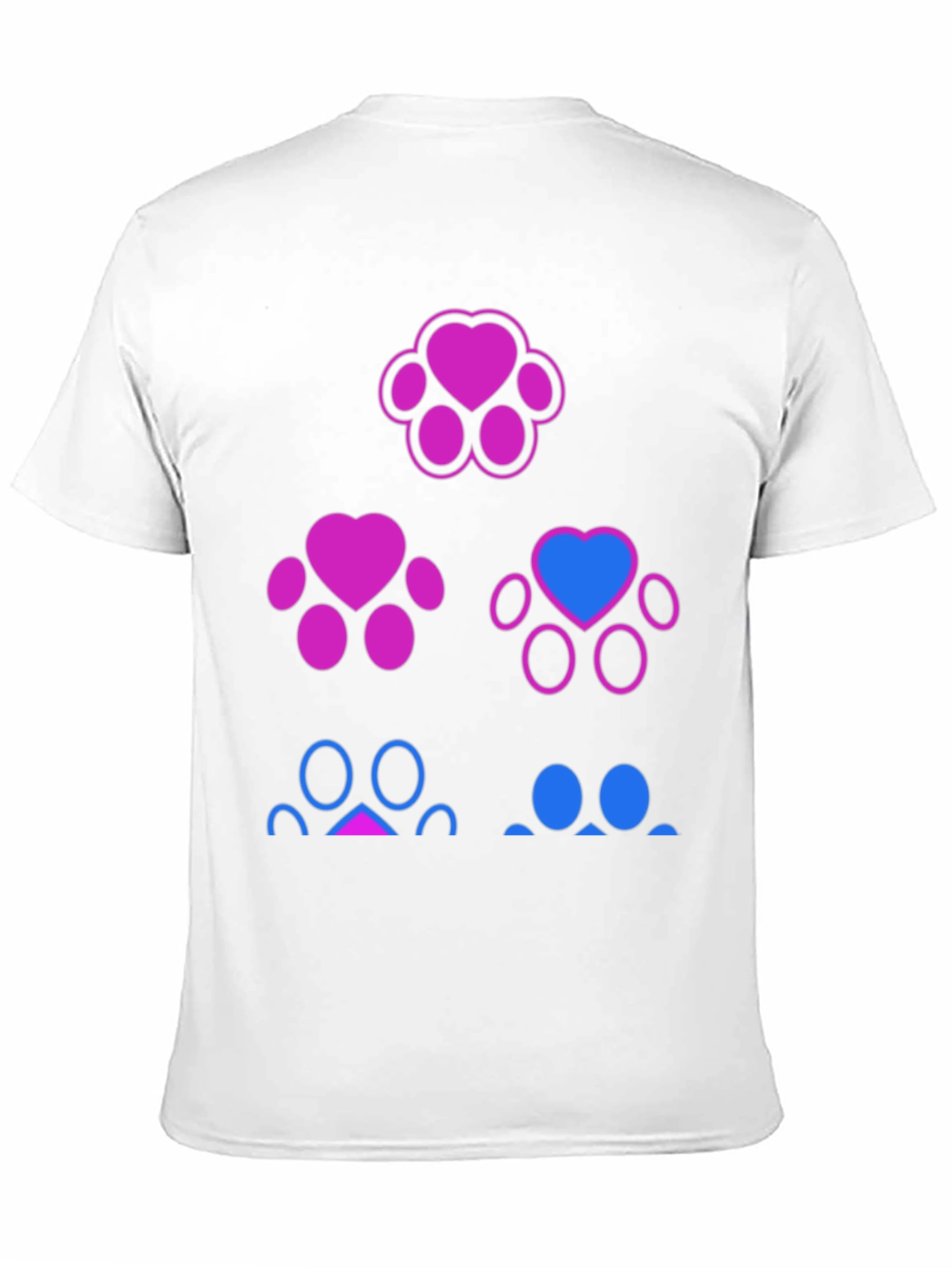 Bisexual Pride Paw Print T-Shirt - Black - 11