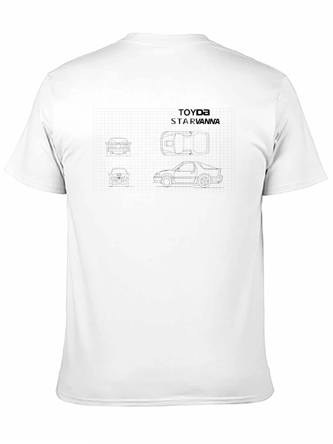 Black Toyota Starvanna T-Shirt - Auto Blueprint view 11
