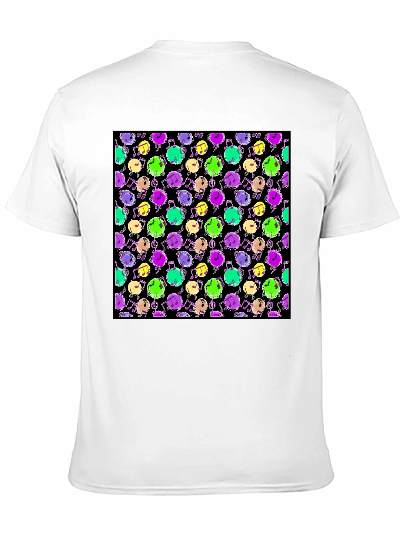 Black Music Notes Pattern Tee view 11