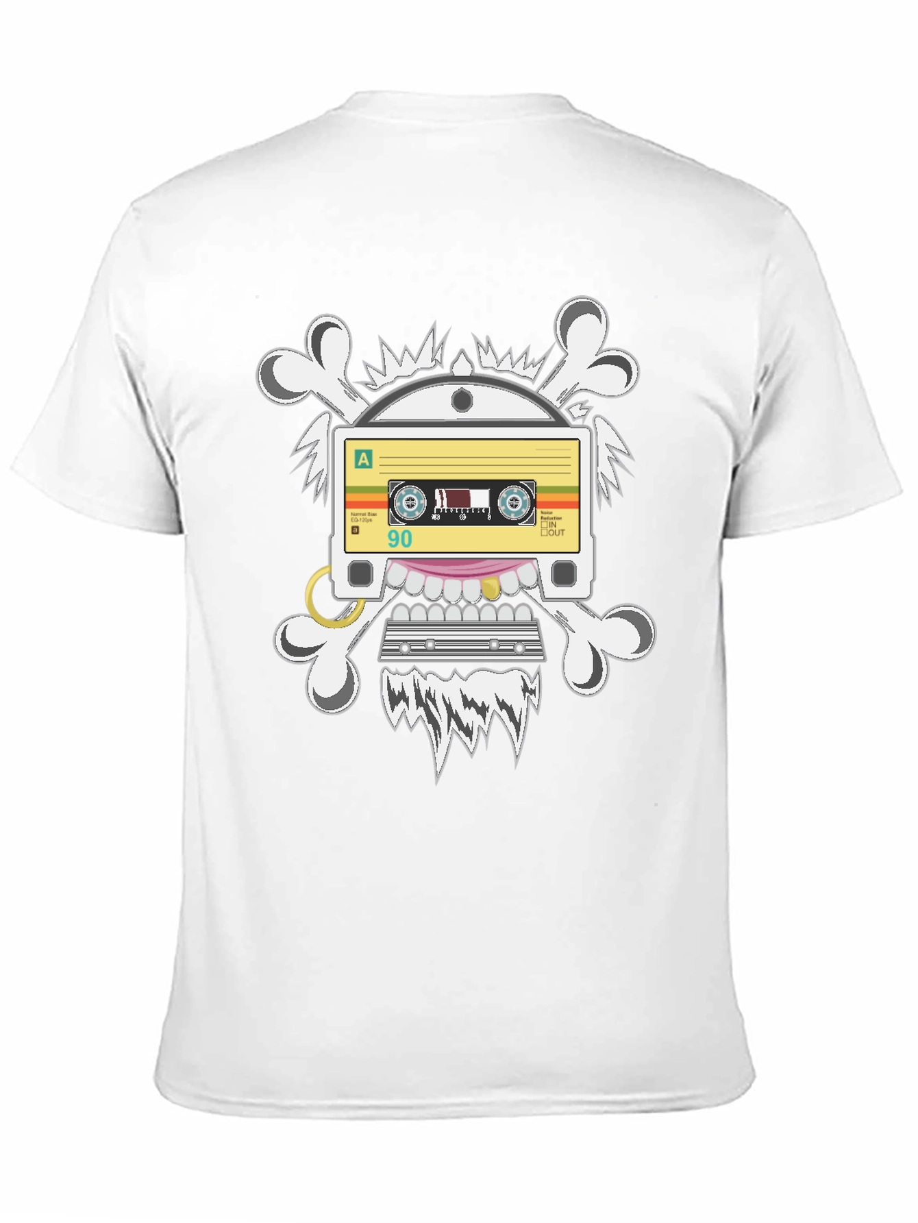 Black Cassette Tape Skull Graphic T-Shirt view 11