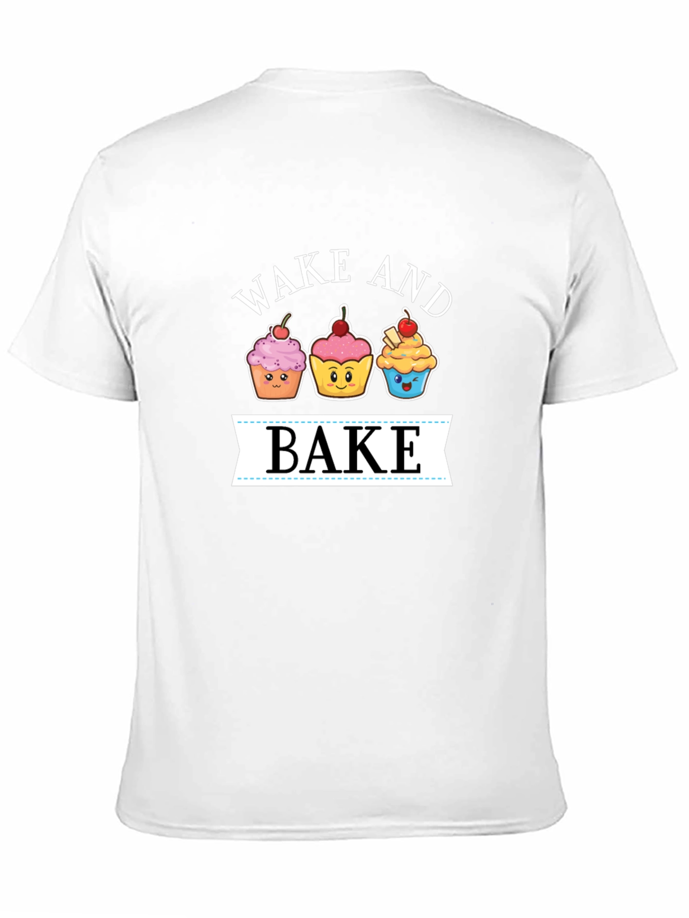 Black Wake and Bake Cupcake T-Shirt - Fun Foodie Tee view 11