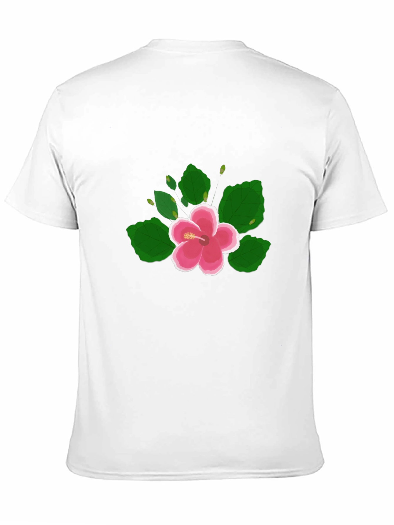Black Hibiscus Flower Graphic Black T-Shirt view 11