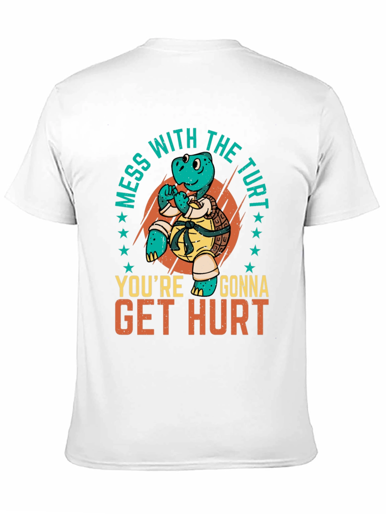 Black Martial Arts Turtle T-Shirt - Mess with the Turt view 11