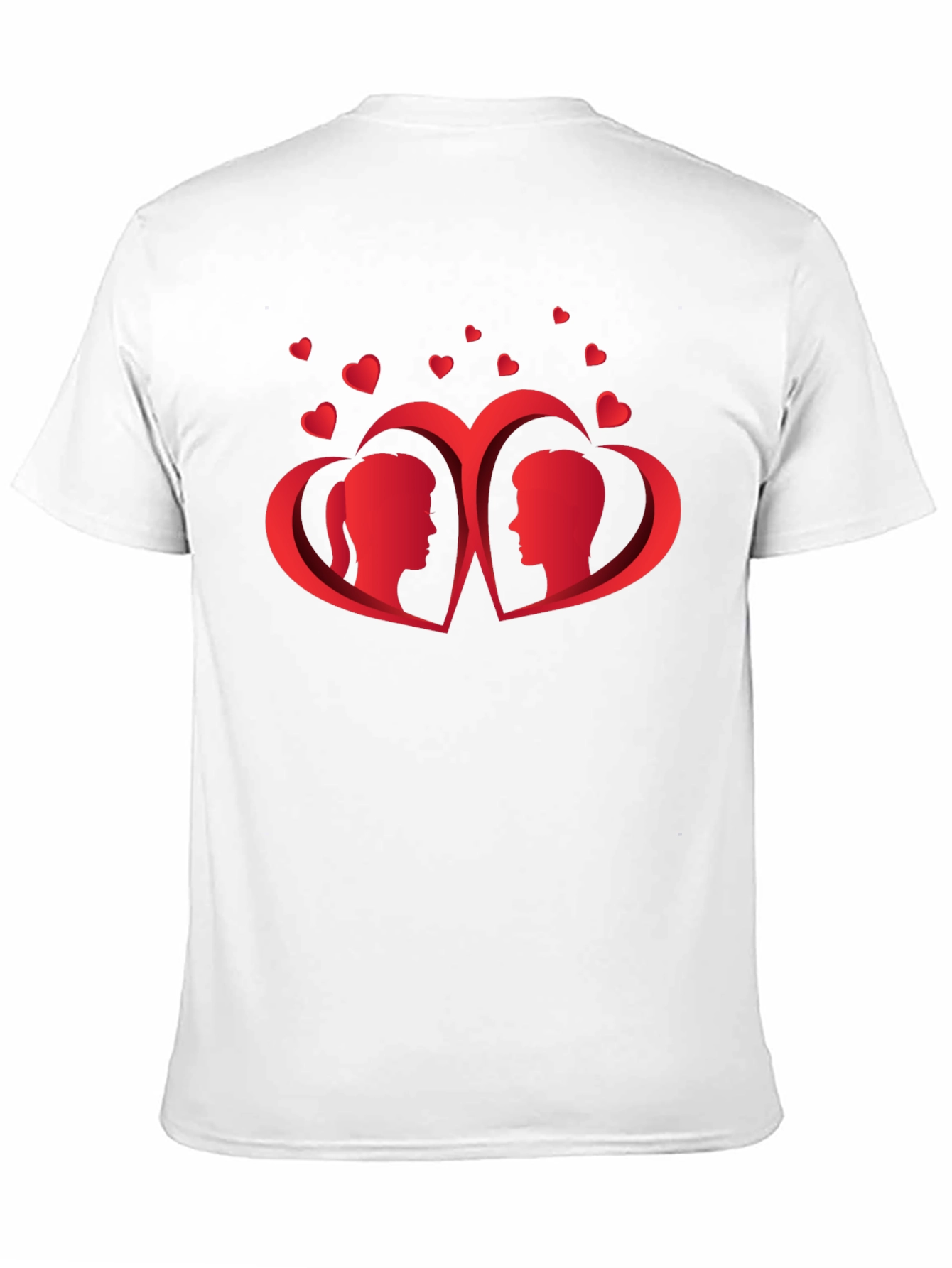 Heart Couple Graphic Tee - Romantic Black T-Shirt - 11