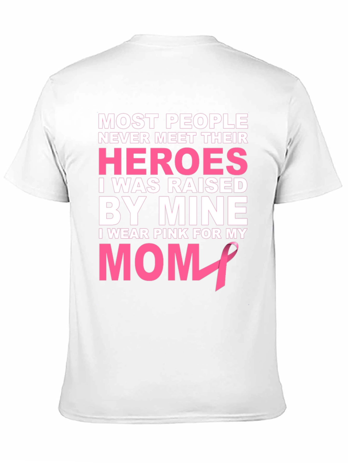 Black Pink Ribbon Mom Hero T-Shirt view 11