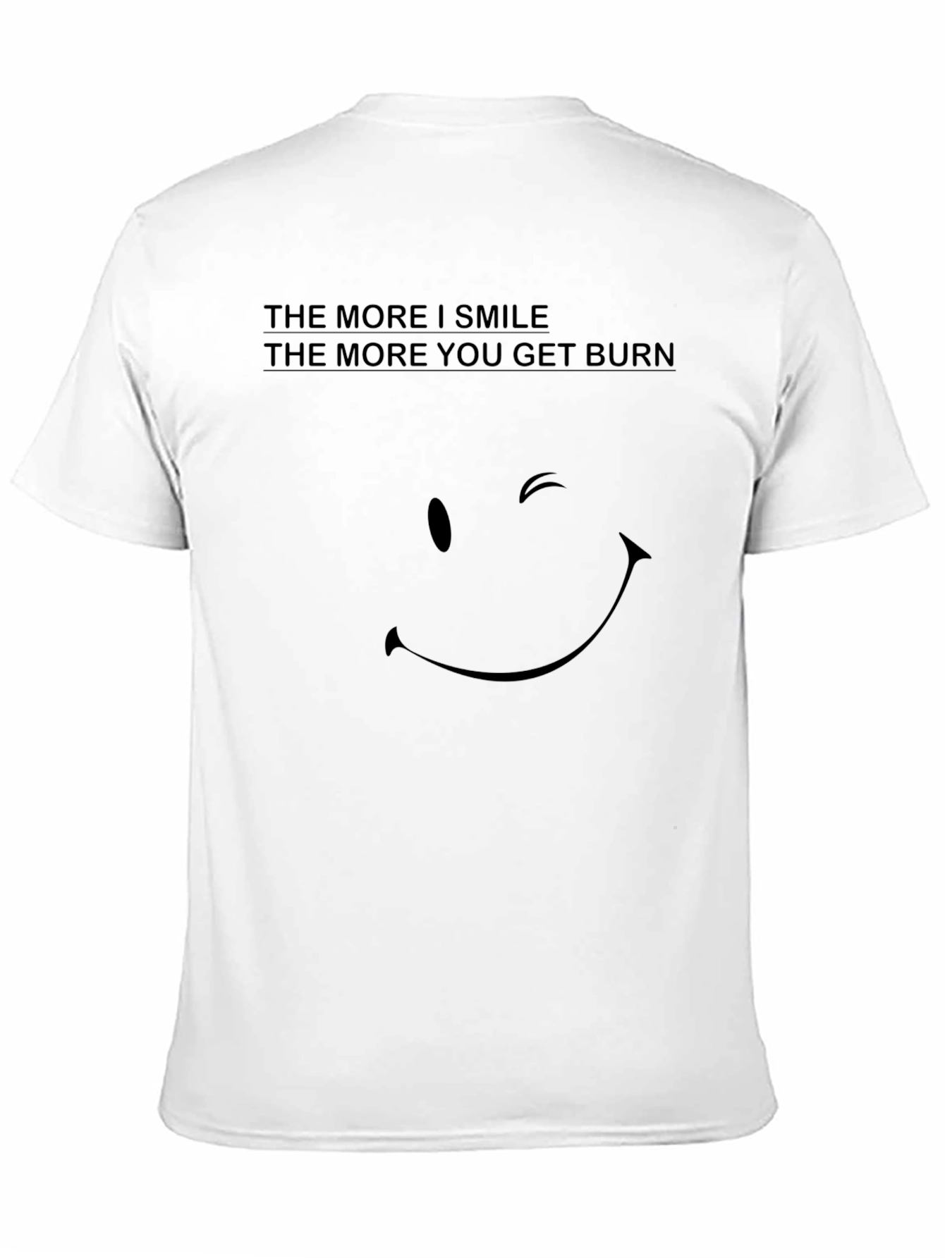 Black Humorous Wink Smile T-Shirt view 11