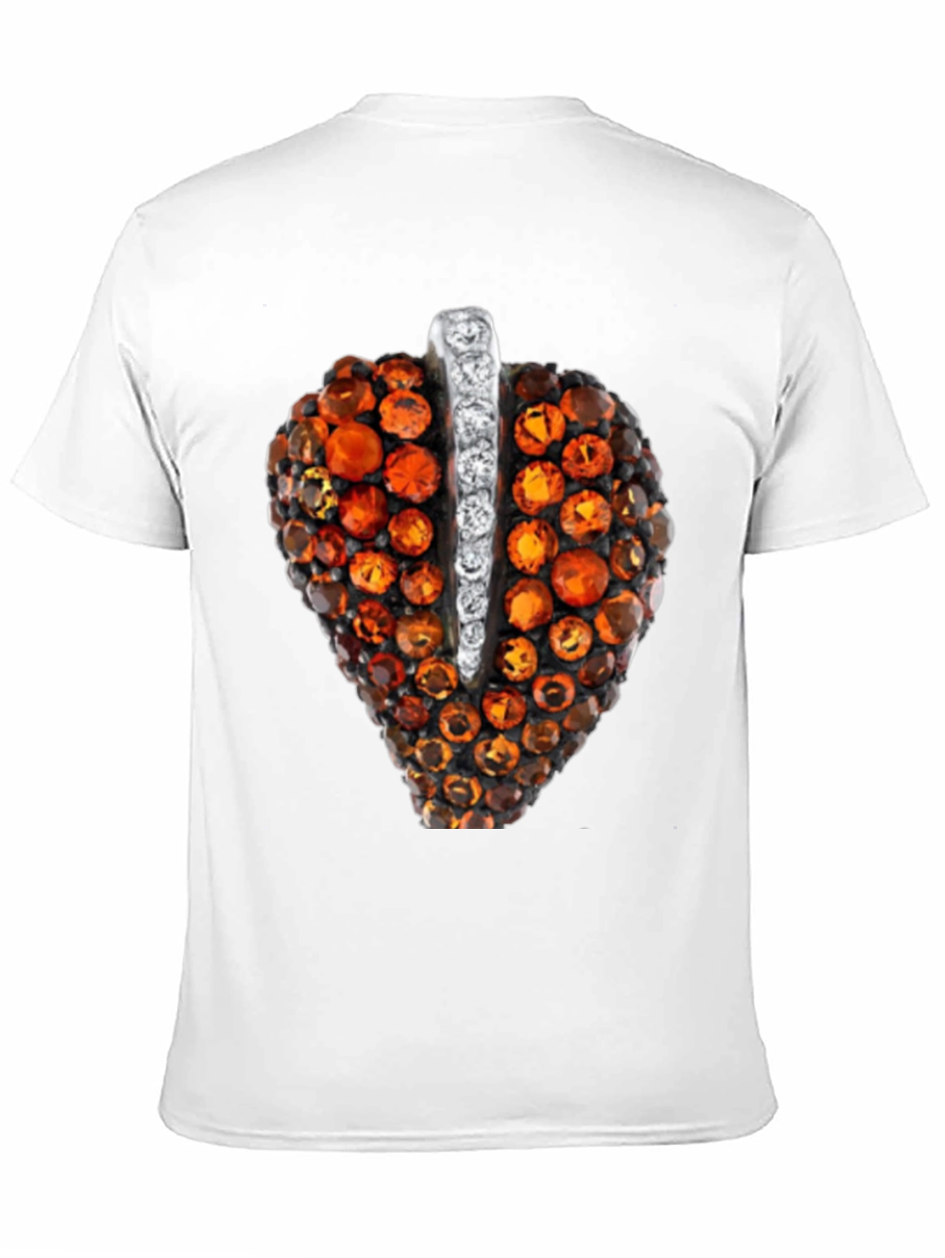 Black Unique Gemstone Pendant Graphic Black Tee view 11