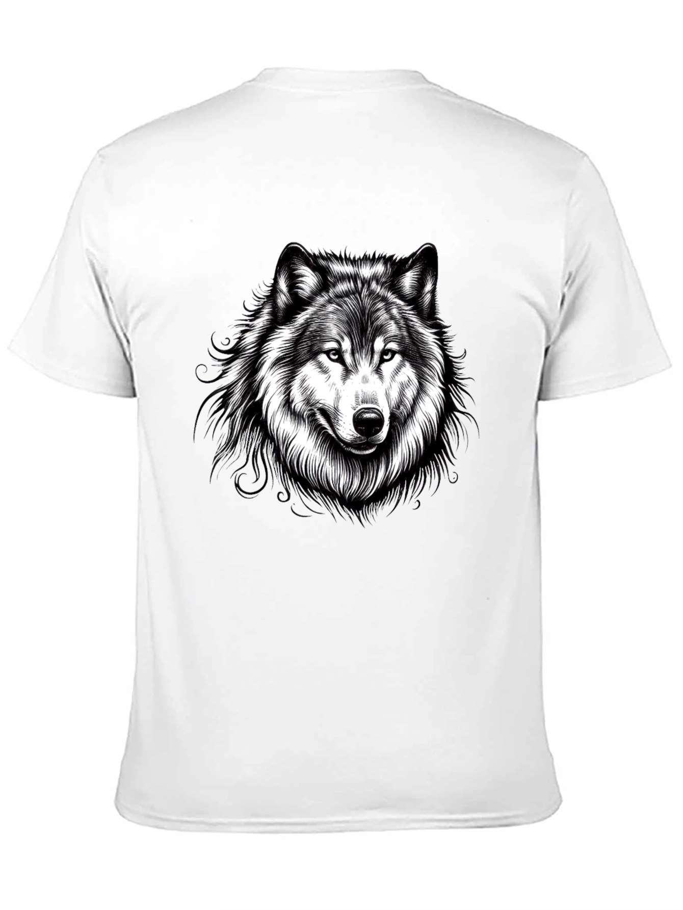 Black Black Wolf Graphic Print Men's T-Shirt view 11