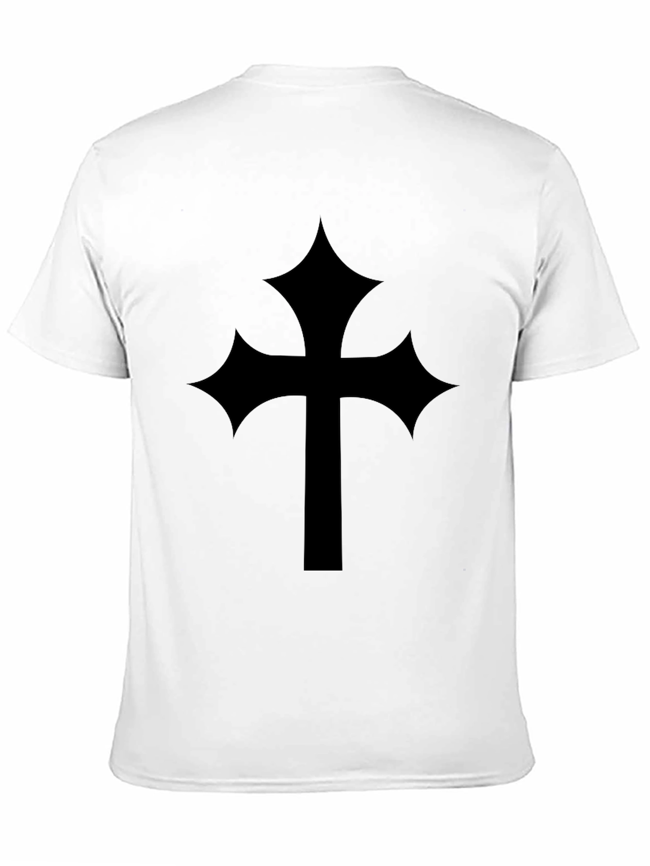 Black Gothic Cross Tee - Black Graphic T-Shirt view 11
