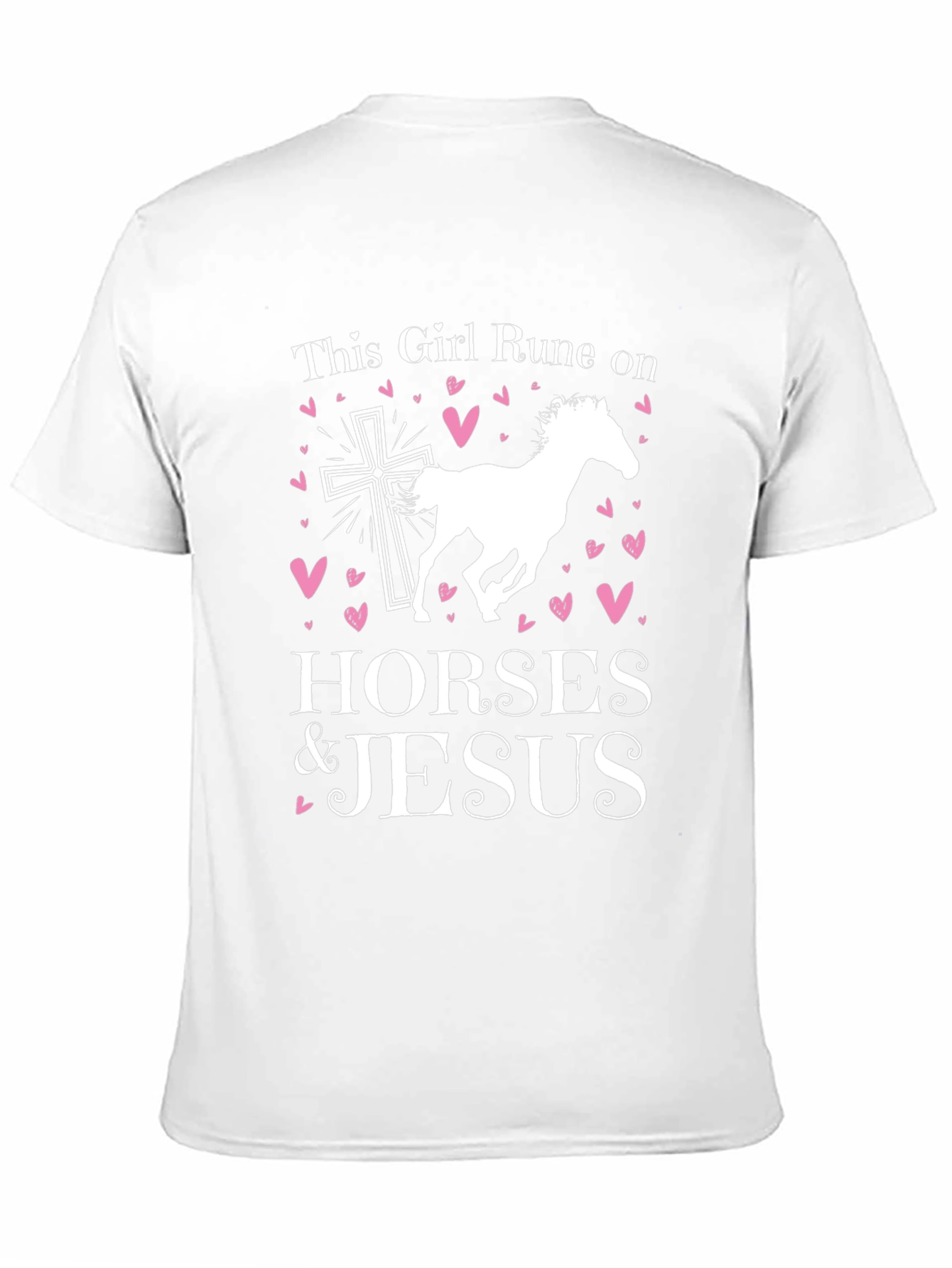 This Girl Runs on Horses & Jesus Black T-Shirt - 11
