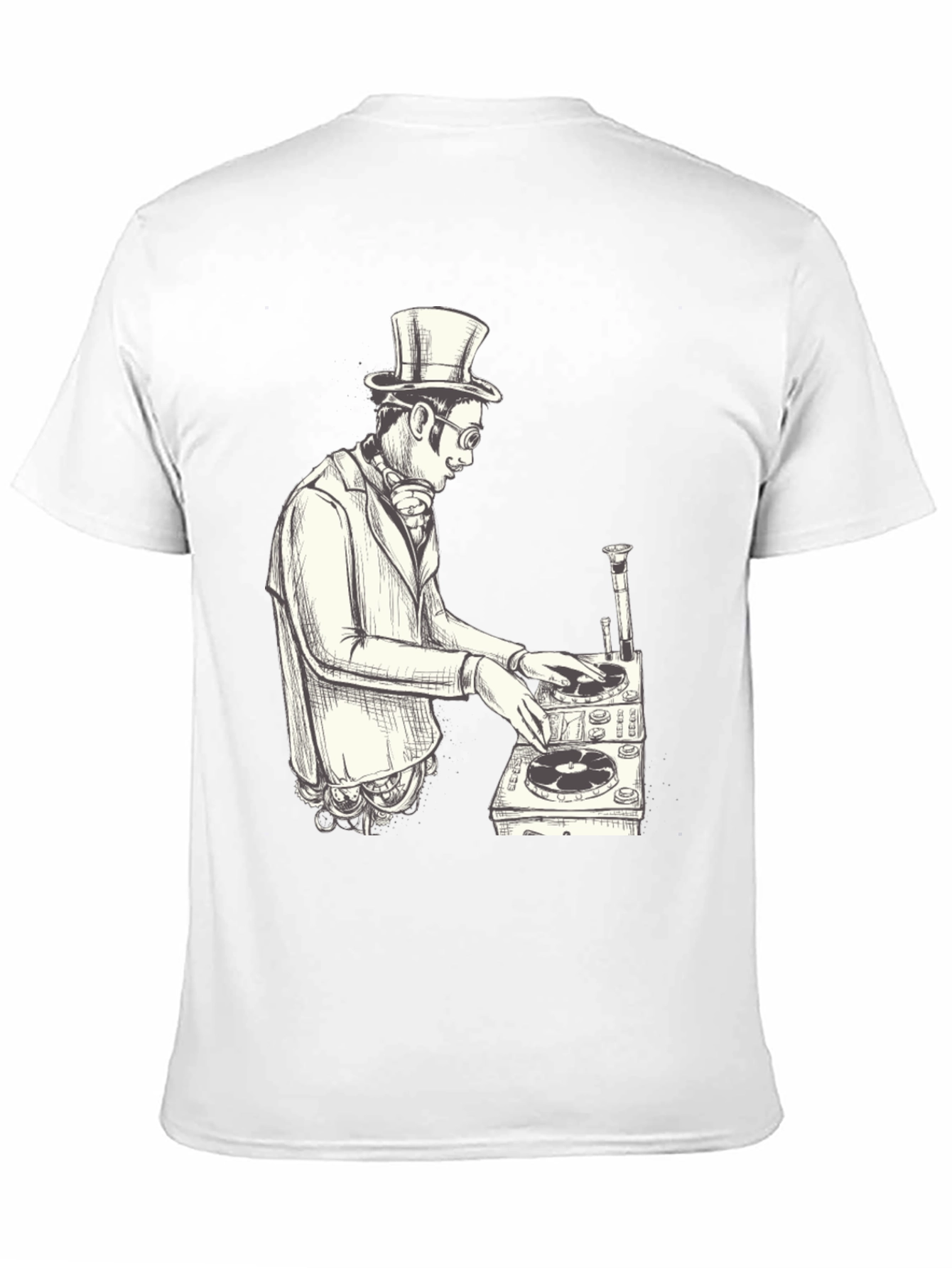 Black Steampunk DJ Graphic T-Shirt - Black view 11