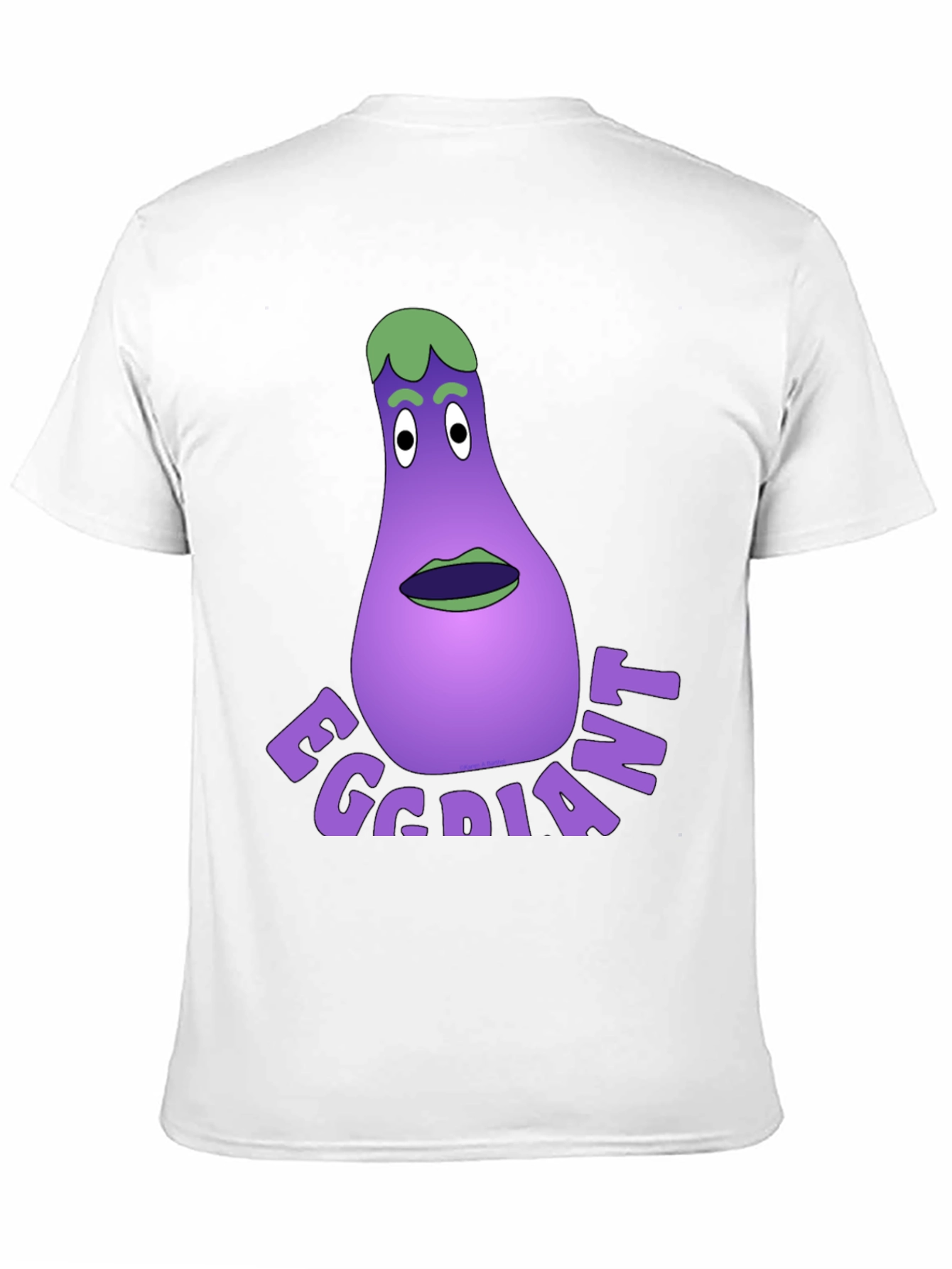 Black Eggdiant Funny Cartoon T-Shirt view 11