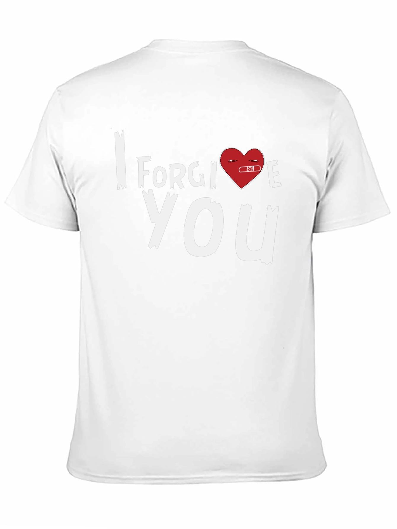 Black I Forgive You Heart Graphic Tee - Black Cotton Blend view 11