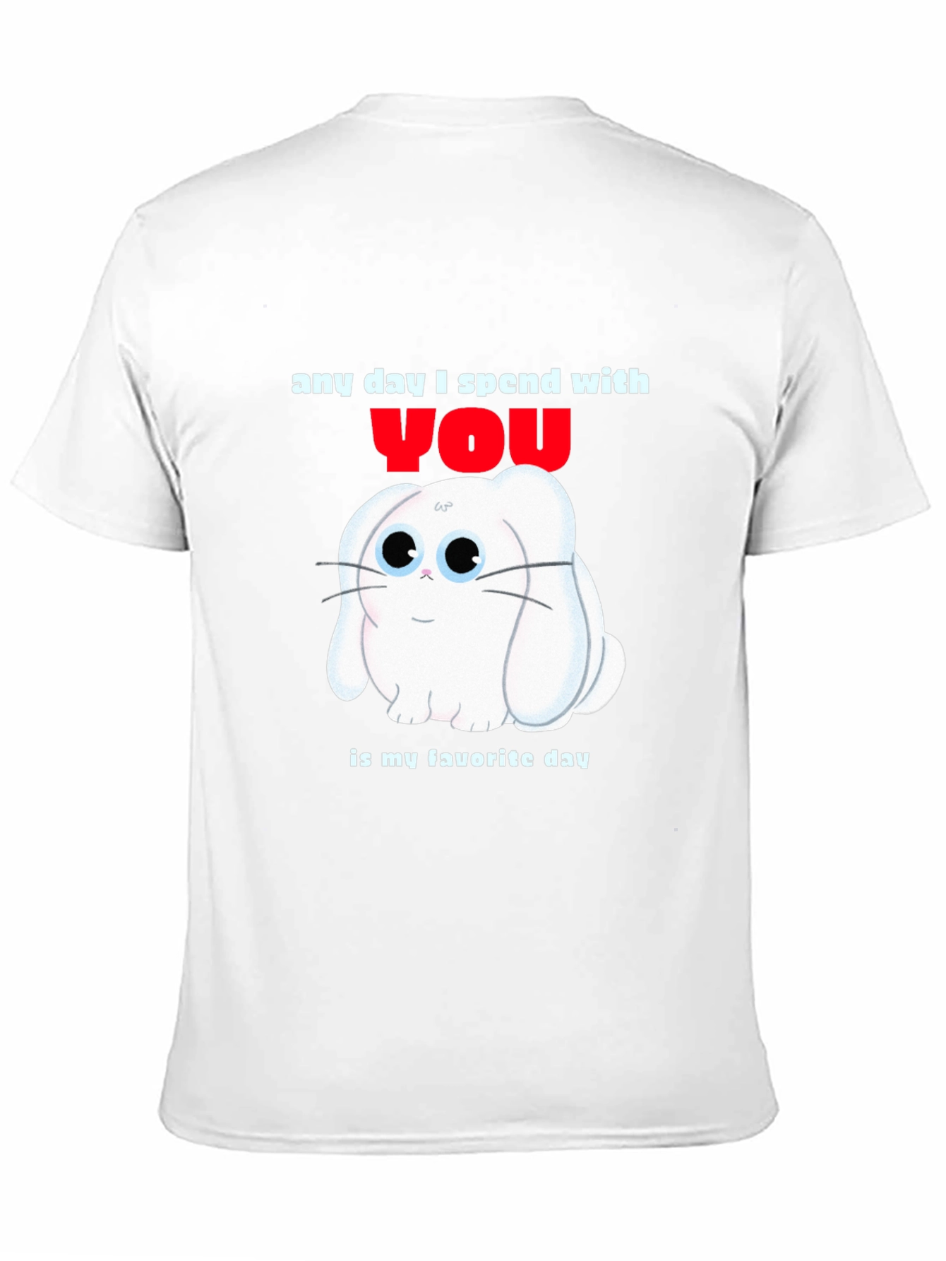 Black Any Day With You T-Shirt - Cute Bunny Design view 11