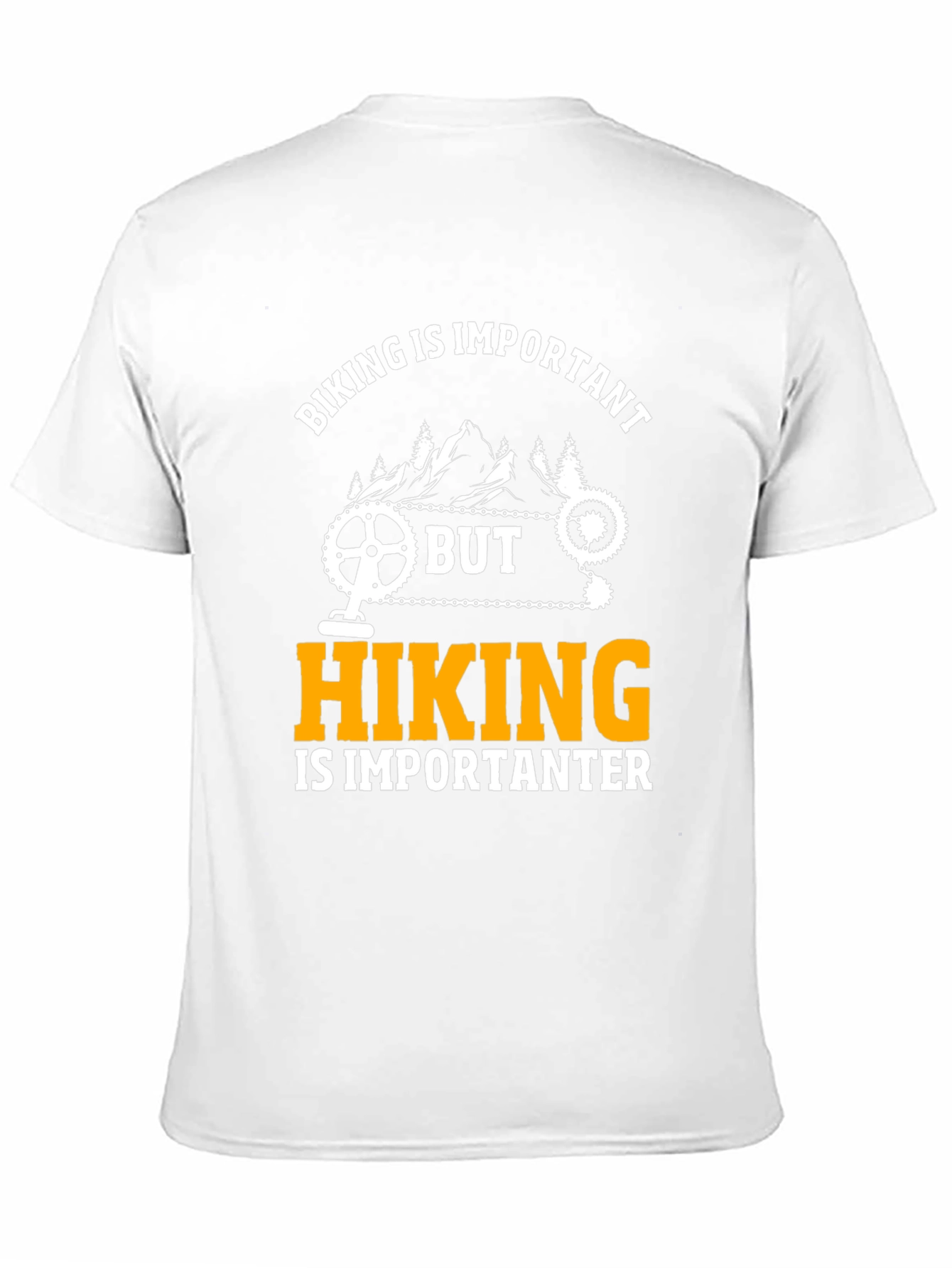 Black Funny Biking and Hiking Graphic T-Shirt view 11