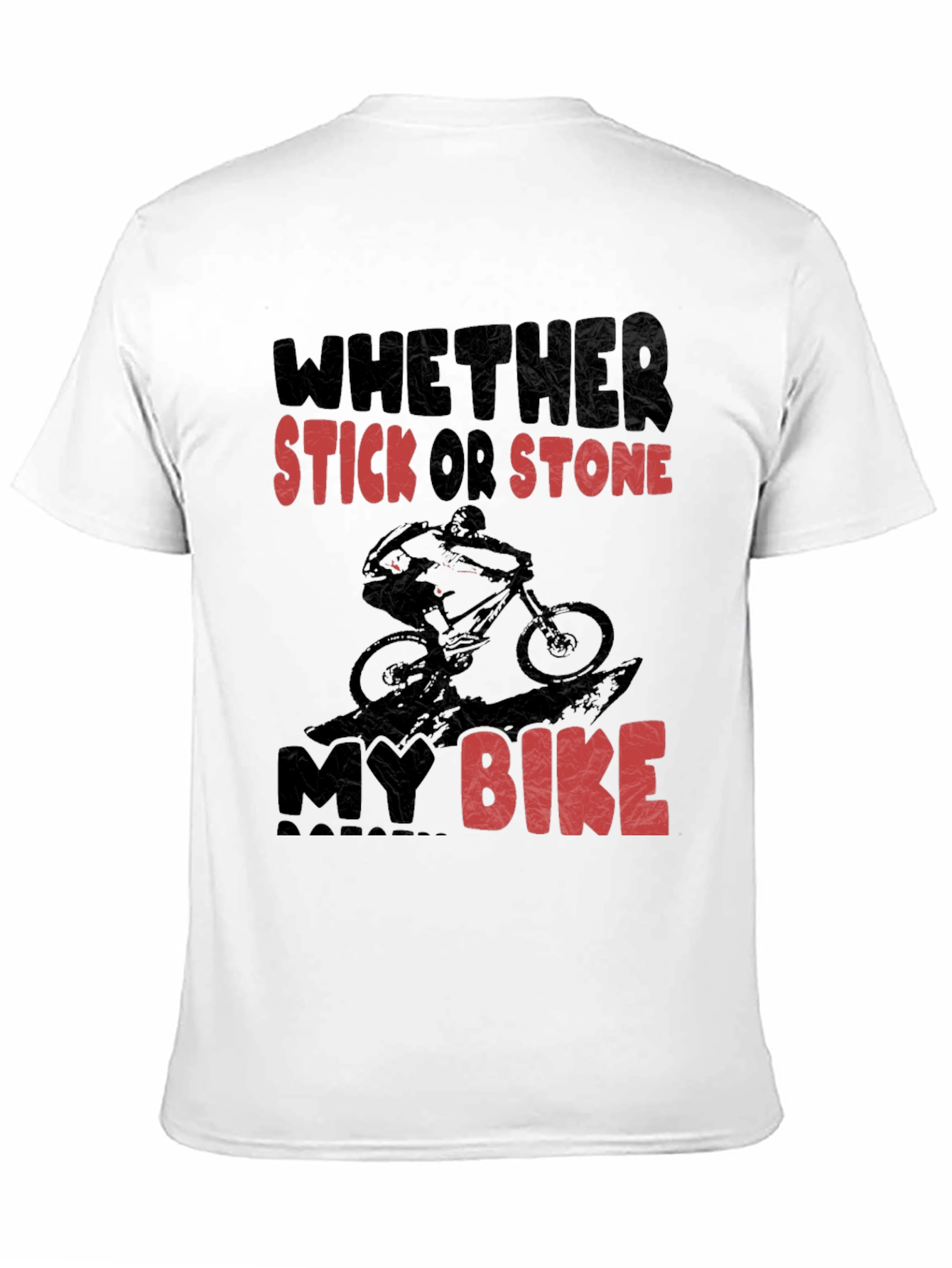 Black Mountain Biking T-Shirt - Whether Stick Or Stone My Bike view 11