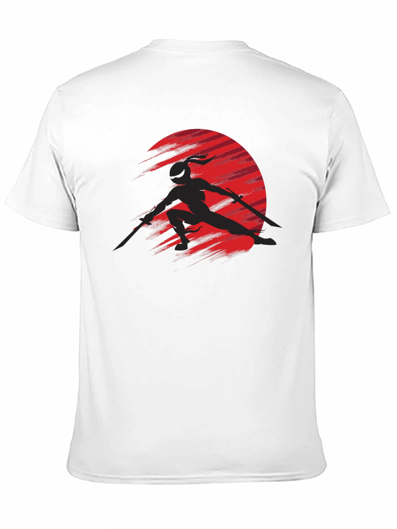 Black Ninja Silhouette Graphic Black T-Shirt view 11