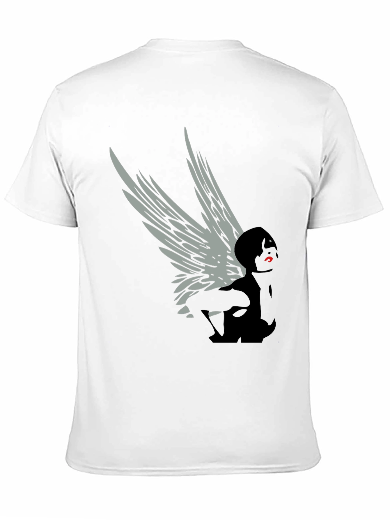 Black Winged Figure Graphic Tee - Stylish Black T-Shirt view 11