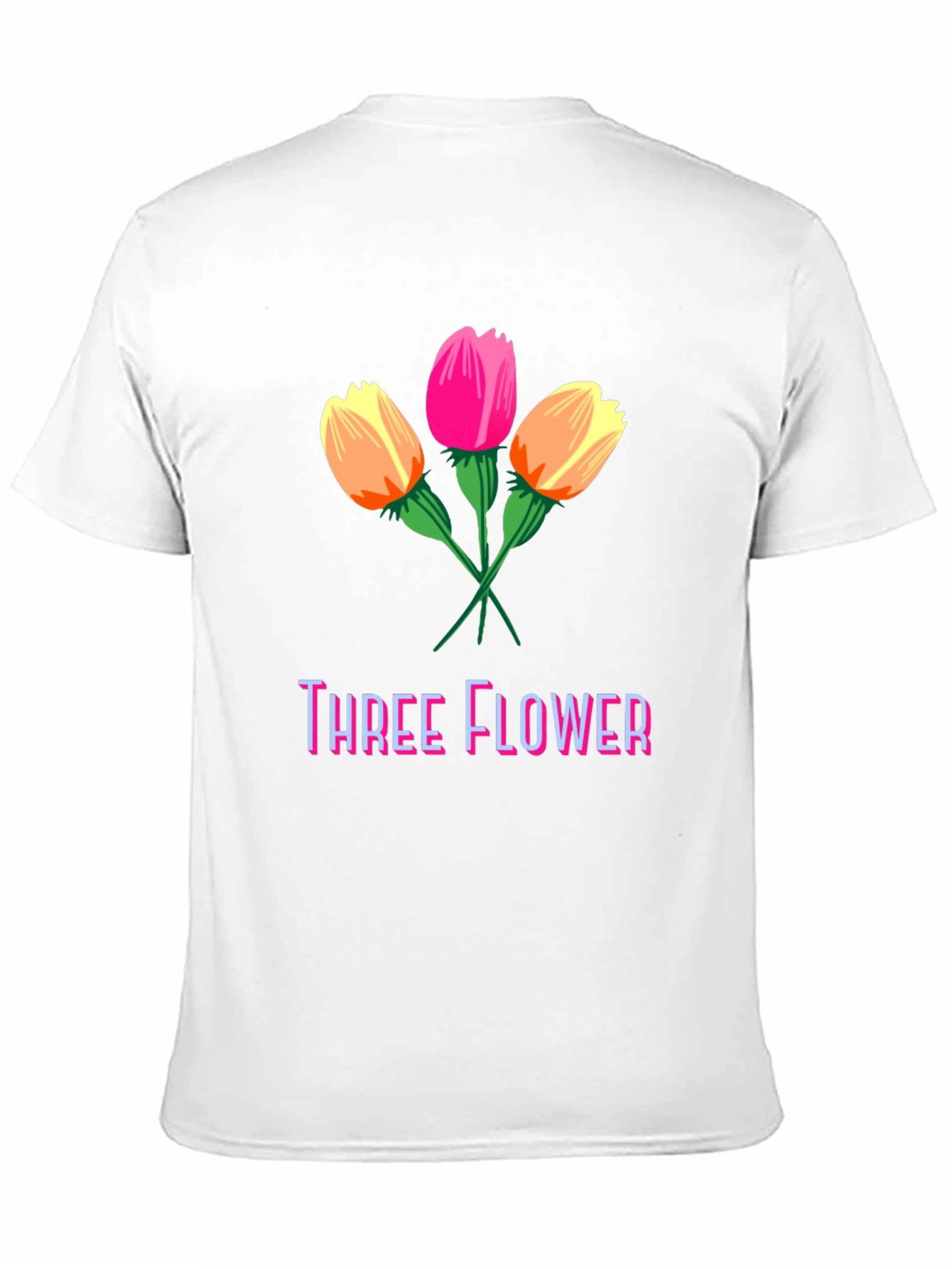 Black Three Flower Graphic T-Shirt - Stylish Cotton Tee view 11
