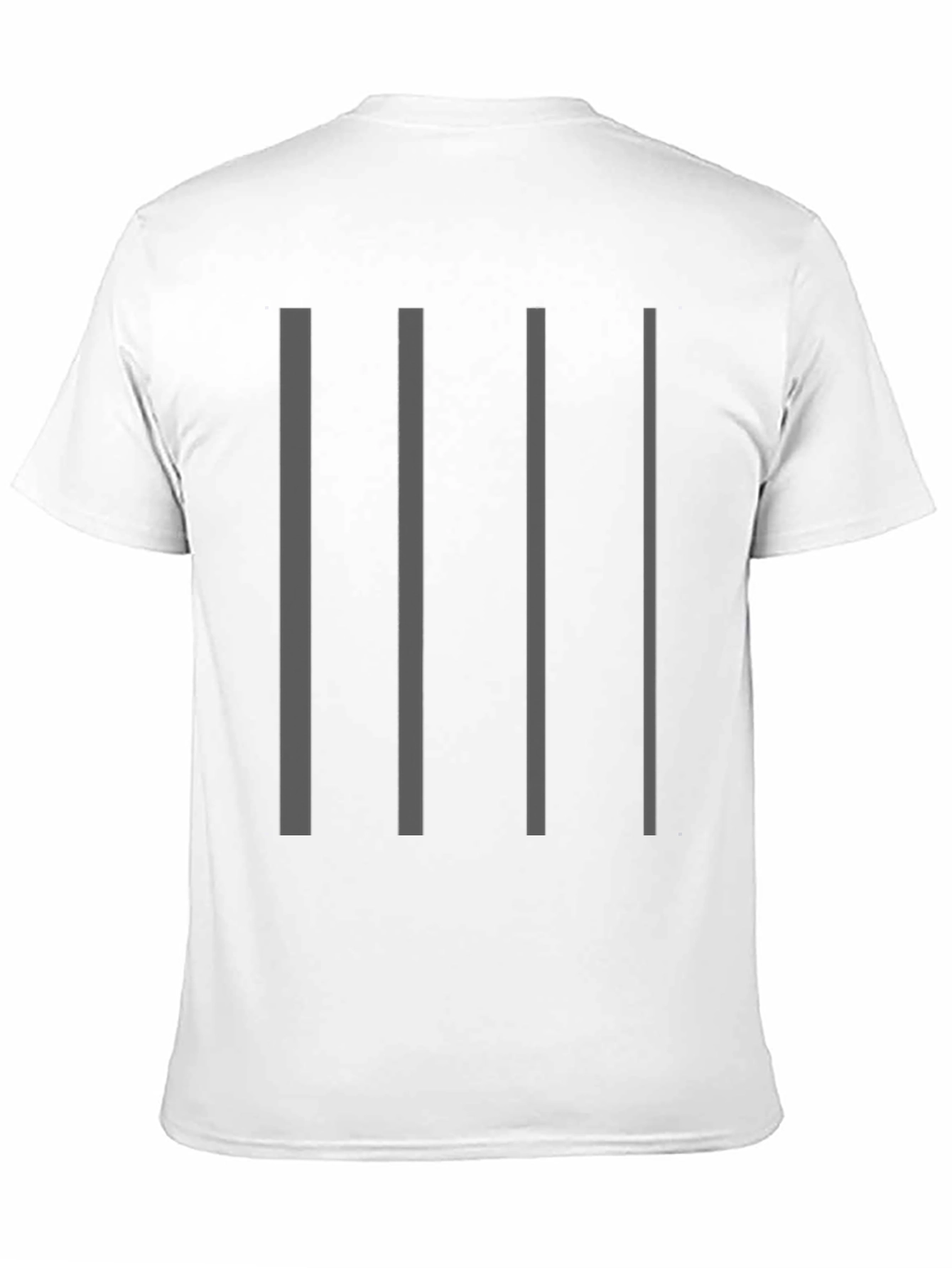 Black Minimalist Striped Black T-Shirt view 11