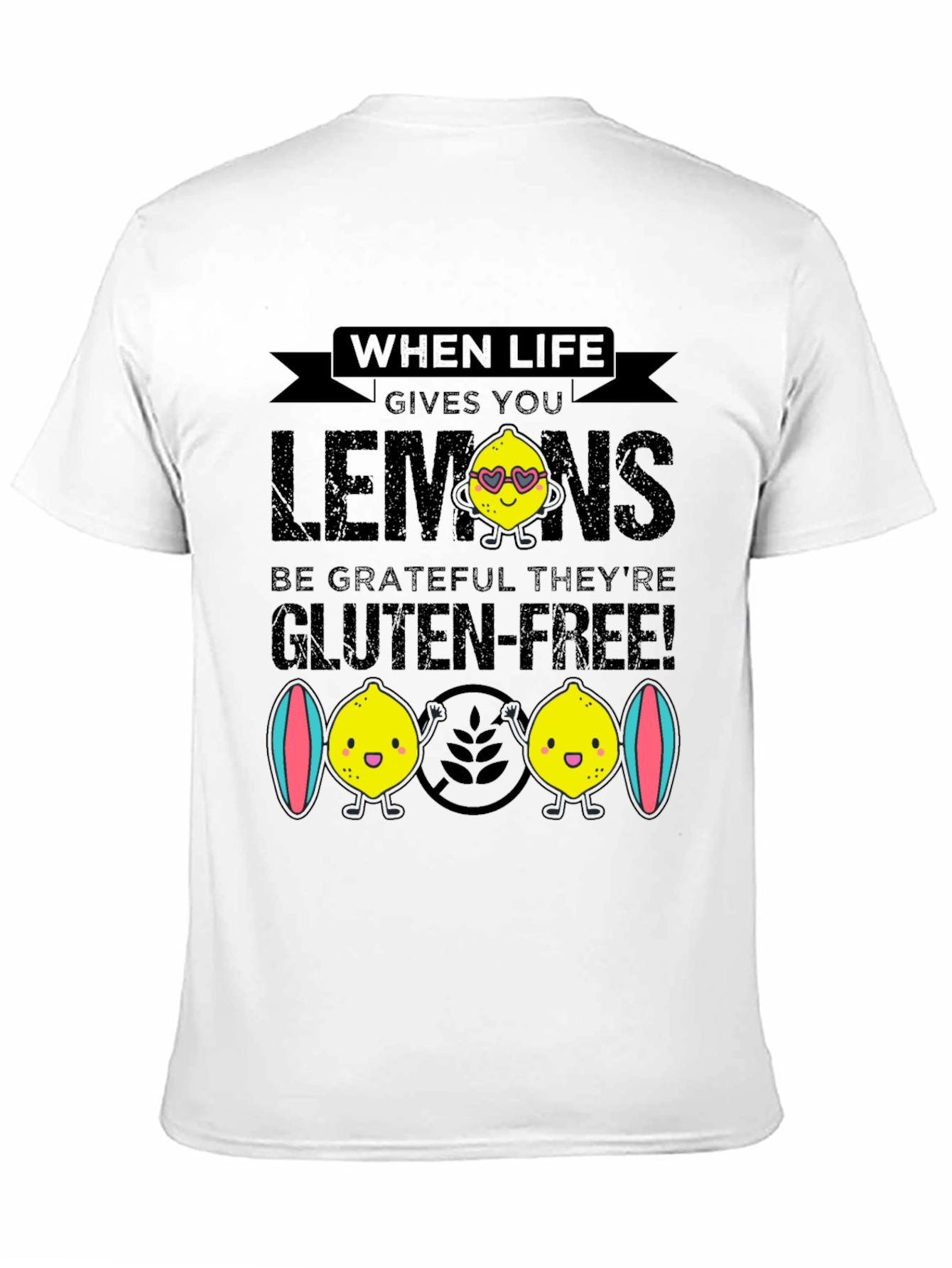 Black Funny Gluten-Free Lemon Graphic Tee view 11