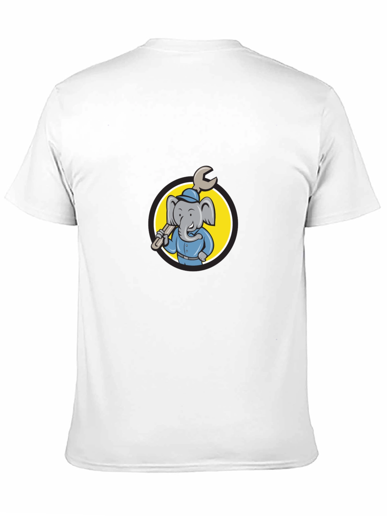 Black Elephant Mechanic T-Shirt - Cartoon Animal Tee view 11